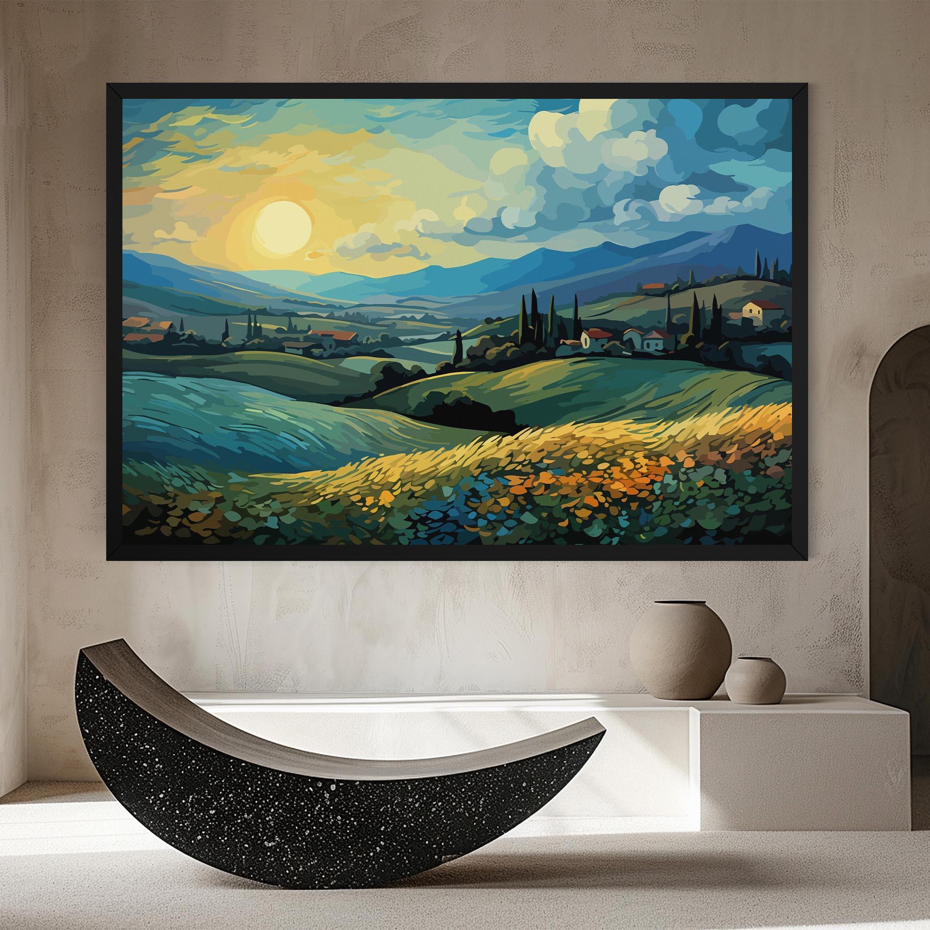 Картина на платно Fantasy Blue View mockup 8