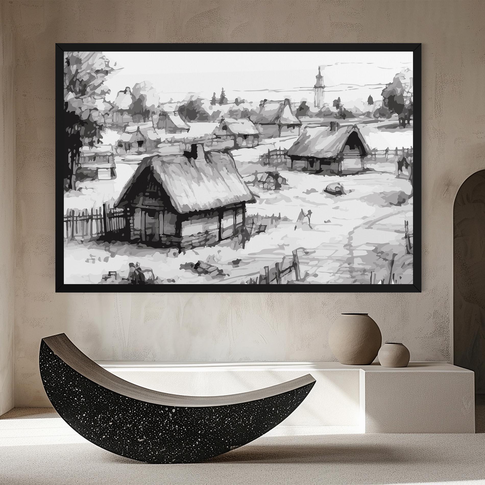 Картина на платно Farm Grey Ink mockup 8