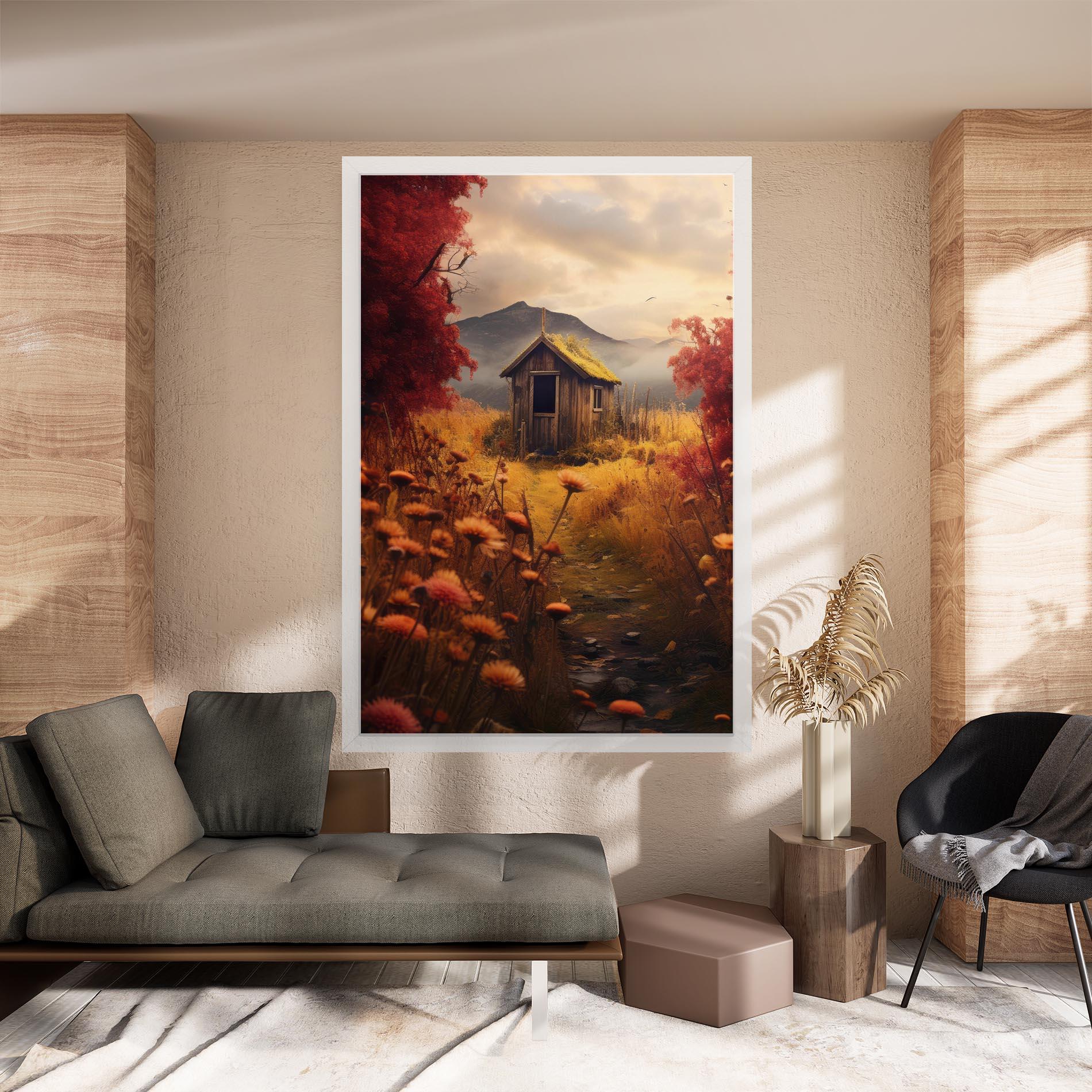 Картина на платно Small Cabin Field mockup 8