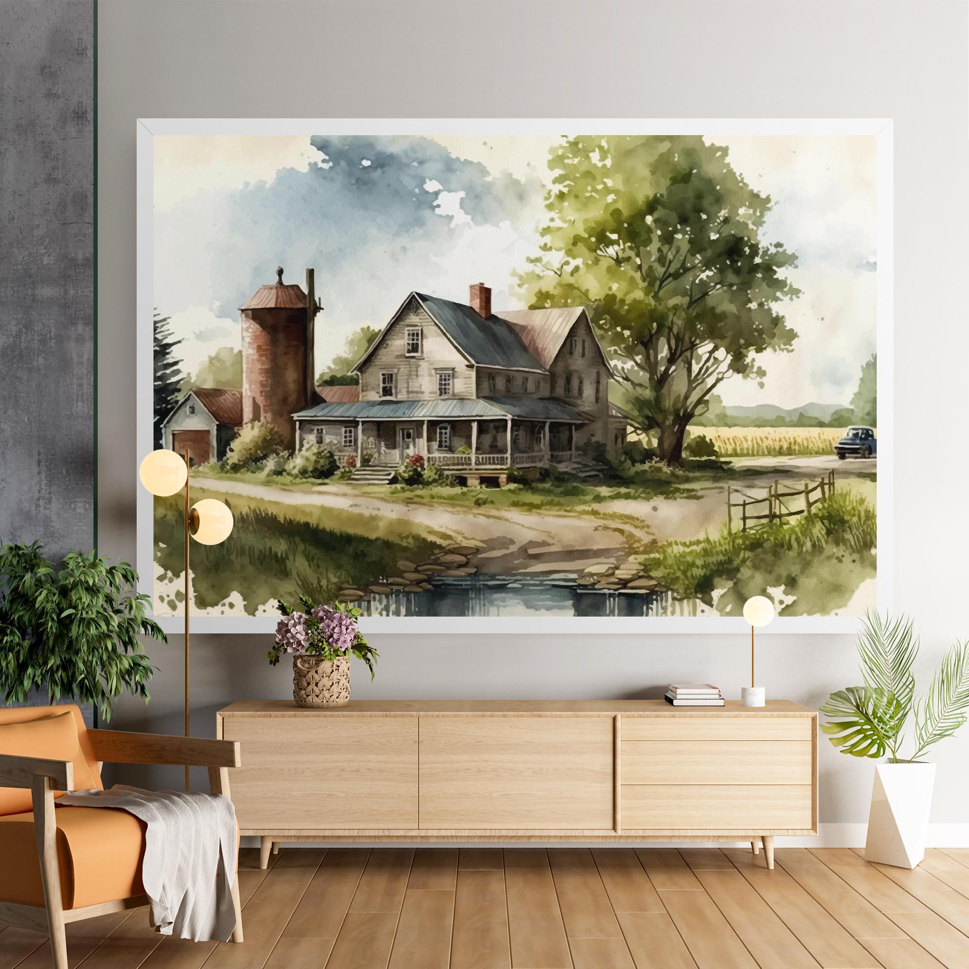 Картина на платно Farm Blue Car mockup 9