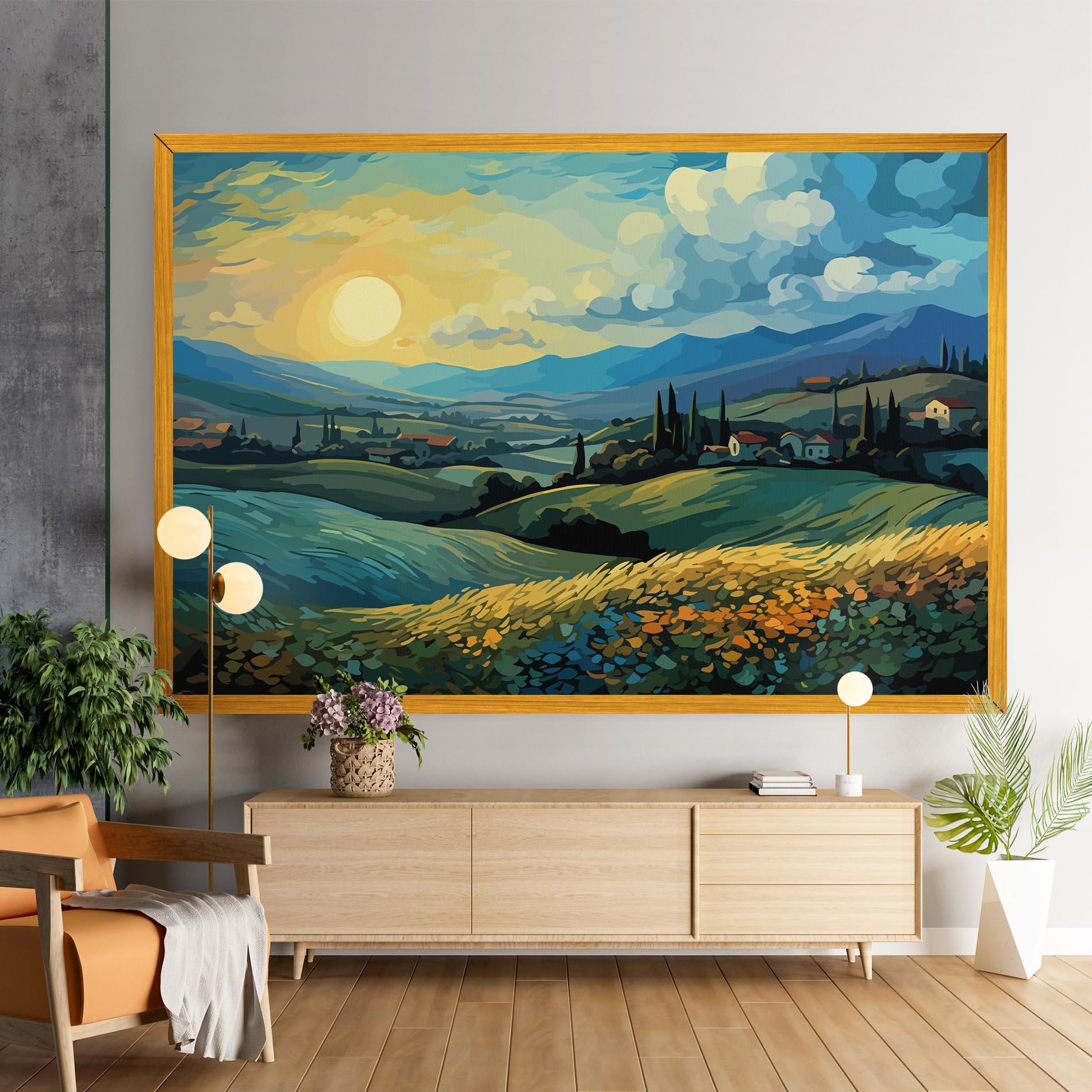 Картина на платно Fantasy Blue View mockup 9