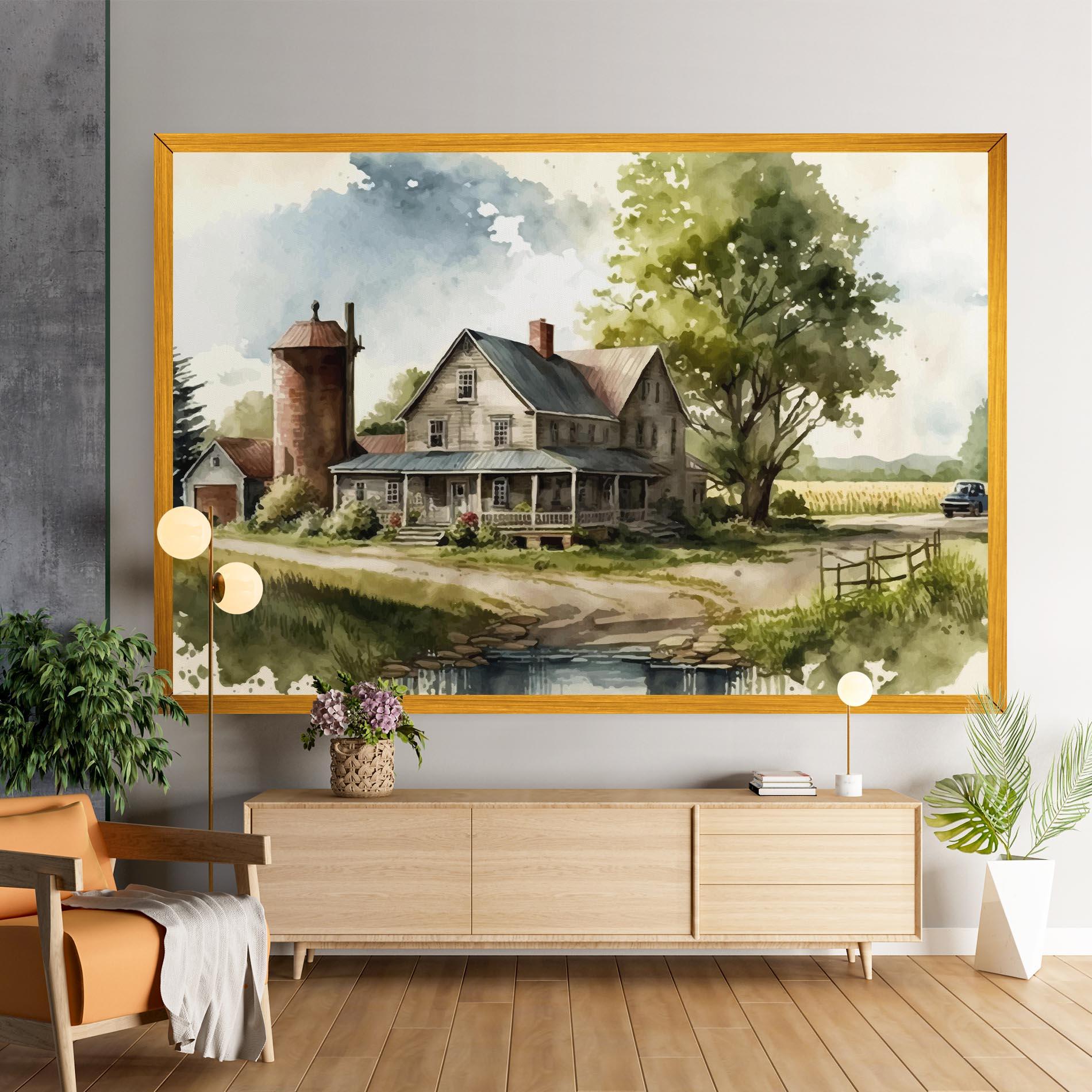 Картина на платно Farm Blue Car mockup 9