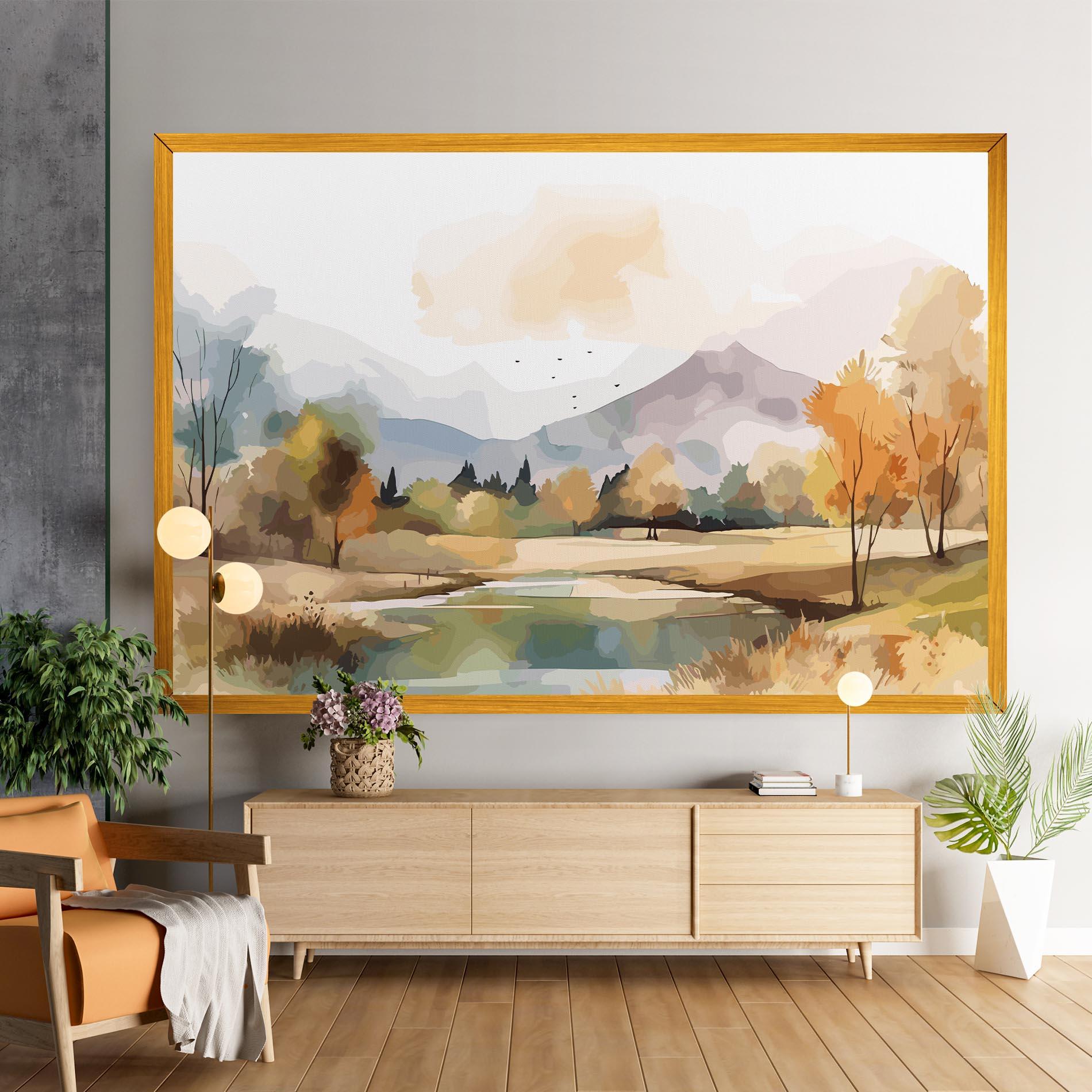 Картина на платно Rural Lake View mockup 9