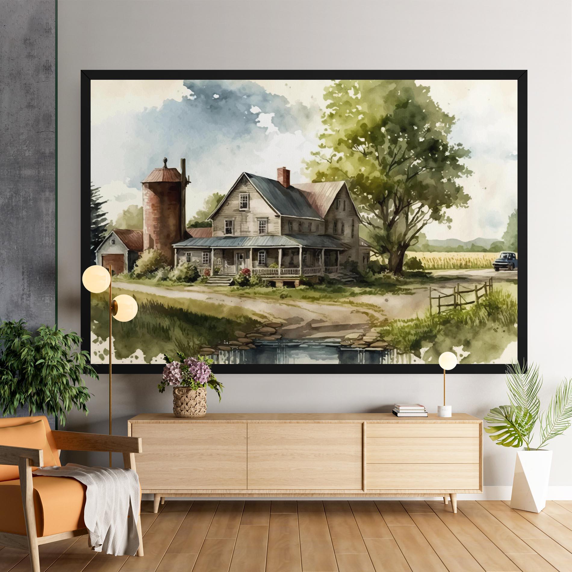 Картина на платно Farm Blue Car mockup 9