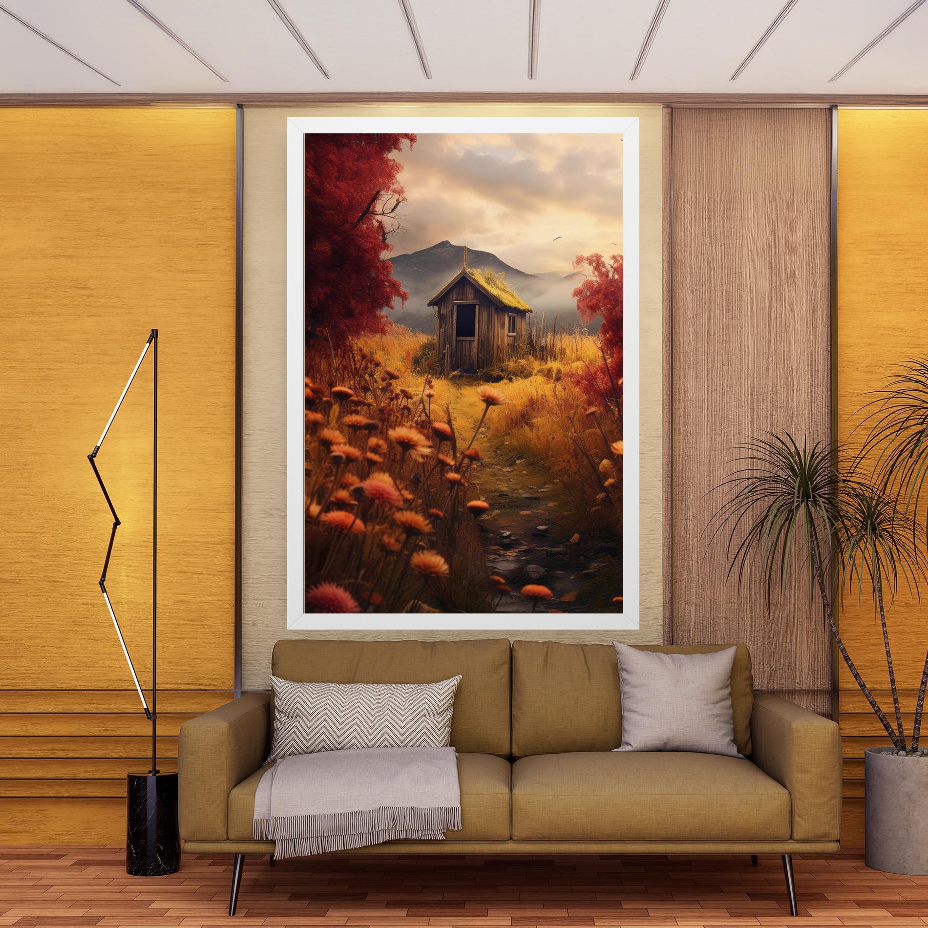 Картина на платно Small Cabin Field mockup 9