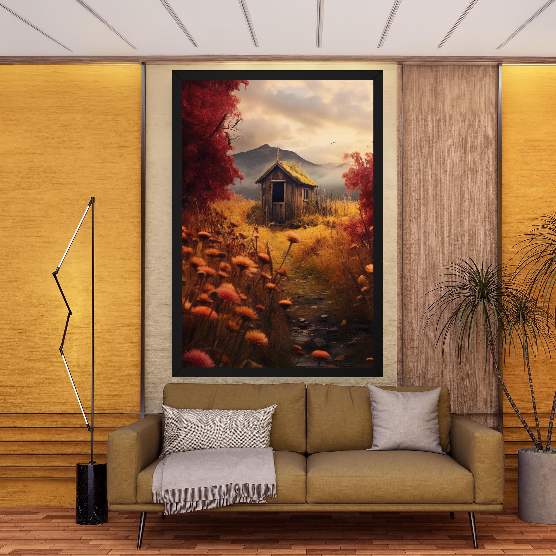 Картина на платно Small Cabin Field mockup 9