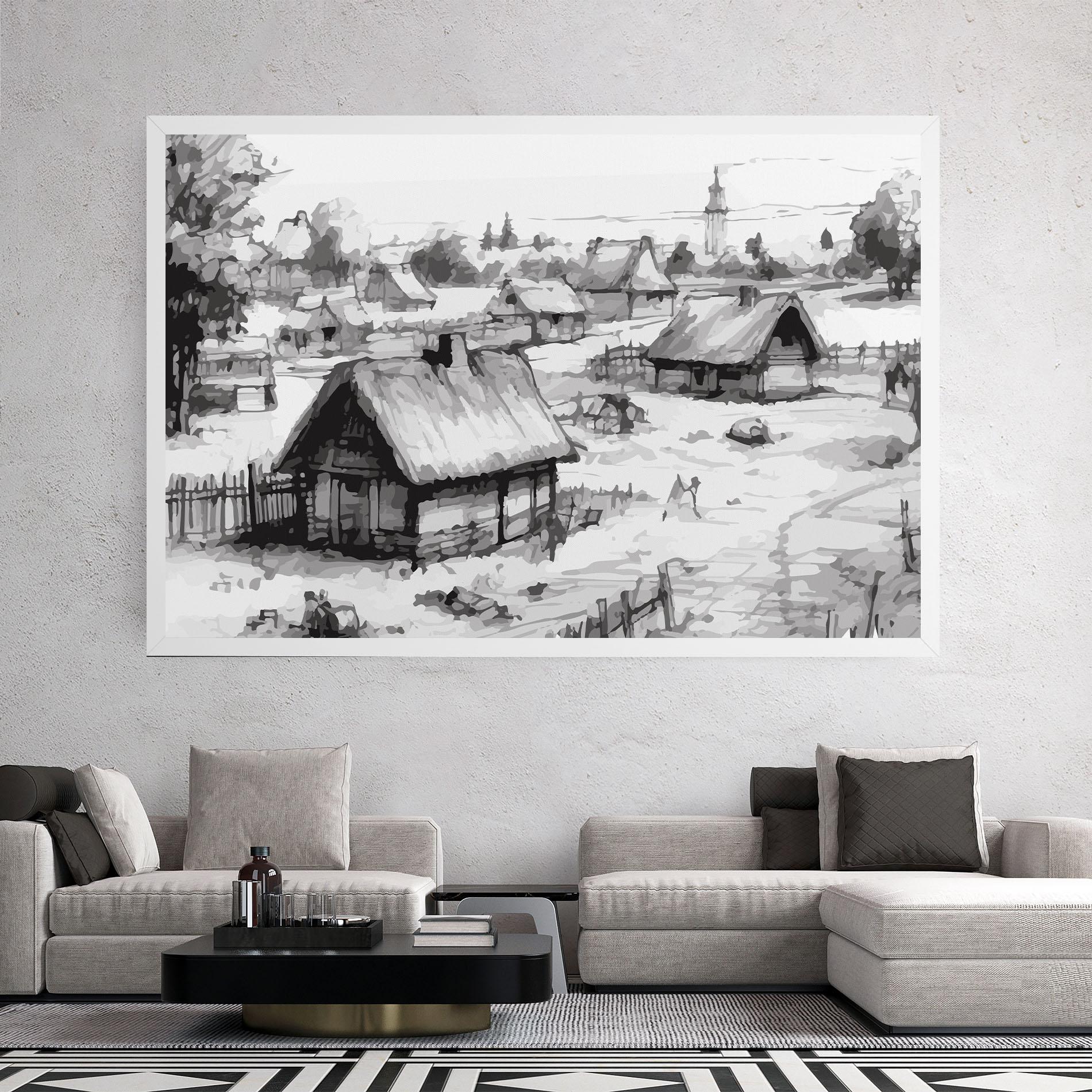 Картина на платно Farm Grey Ink mockup 2