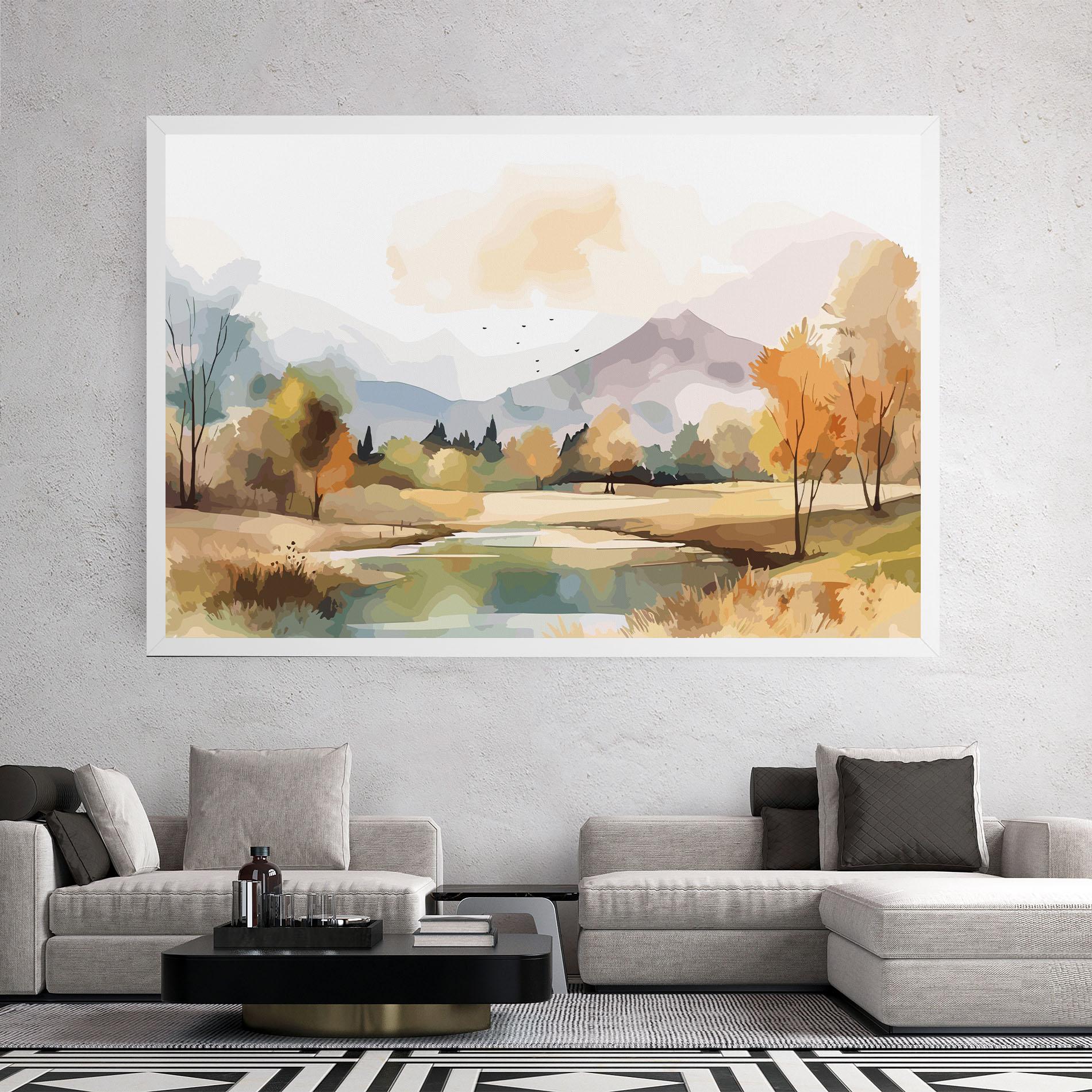 Картина на платно Rural Lake View mockup 2