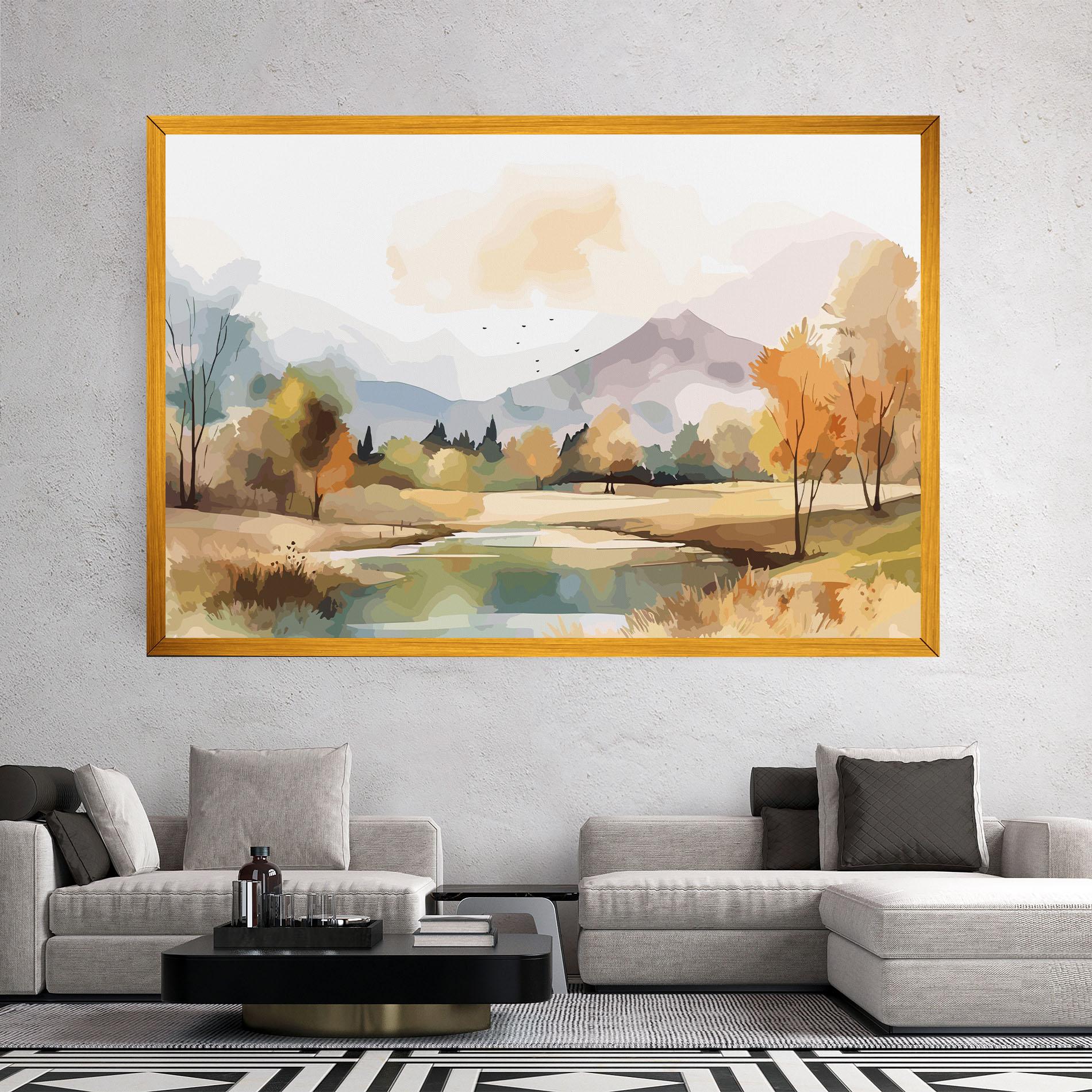 Картина на платно Rural Lake View mockup 2