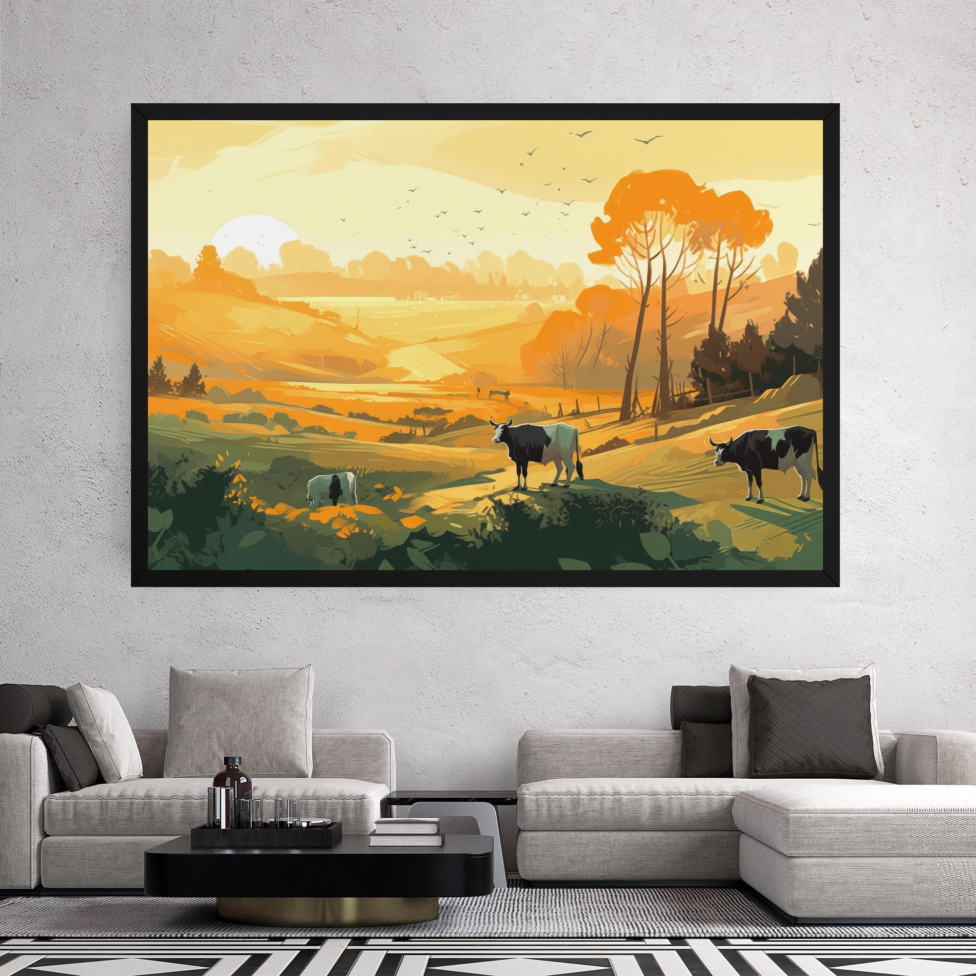 Картина на платно Farm With Sunlight mockup 2