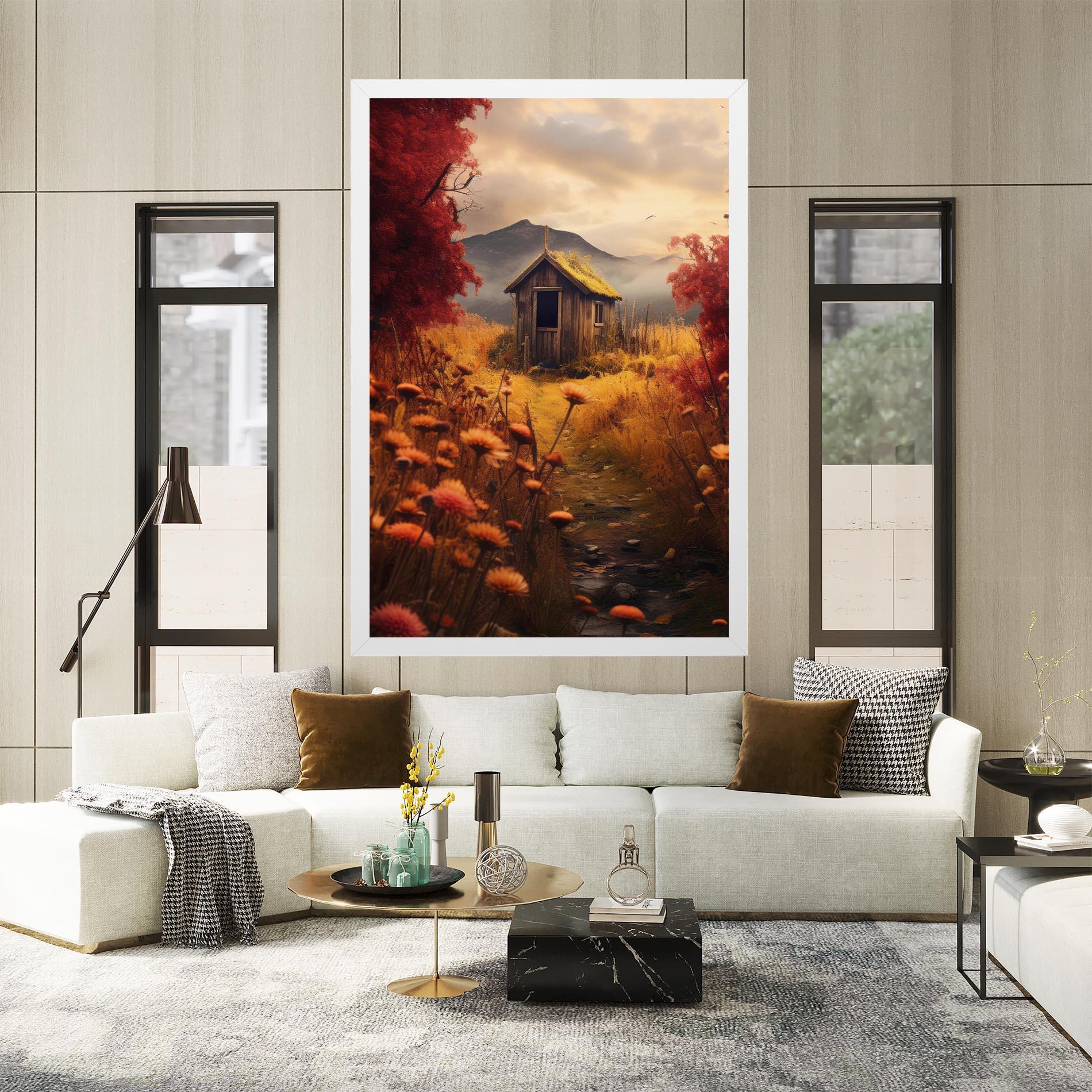 Картина на платно Small Cabin Field mockup 2
