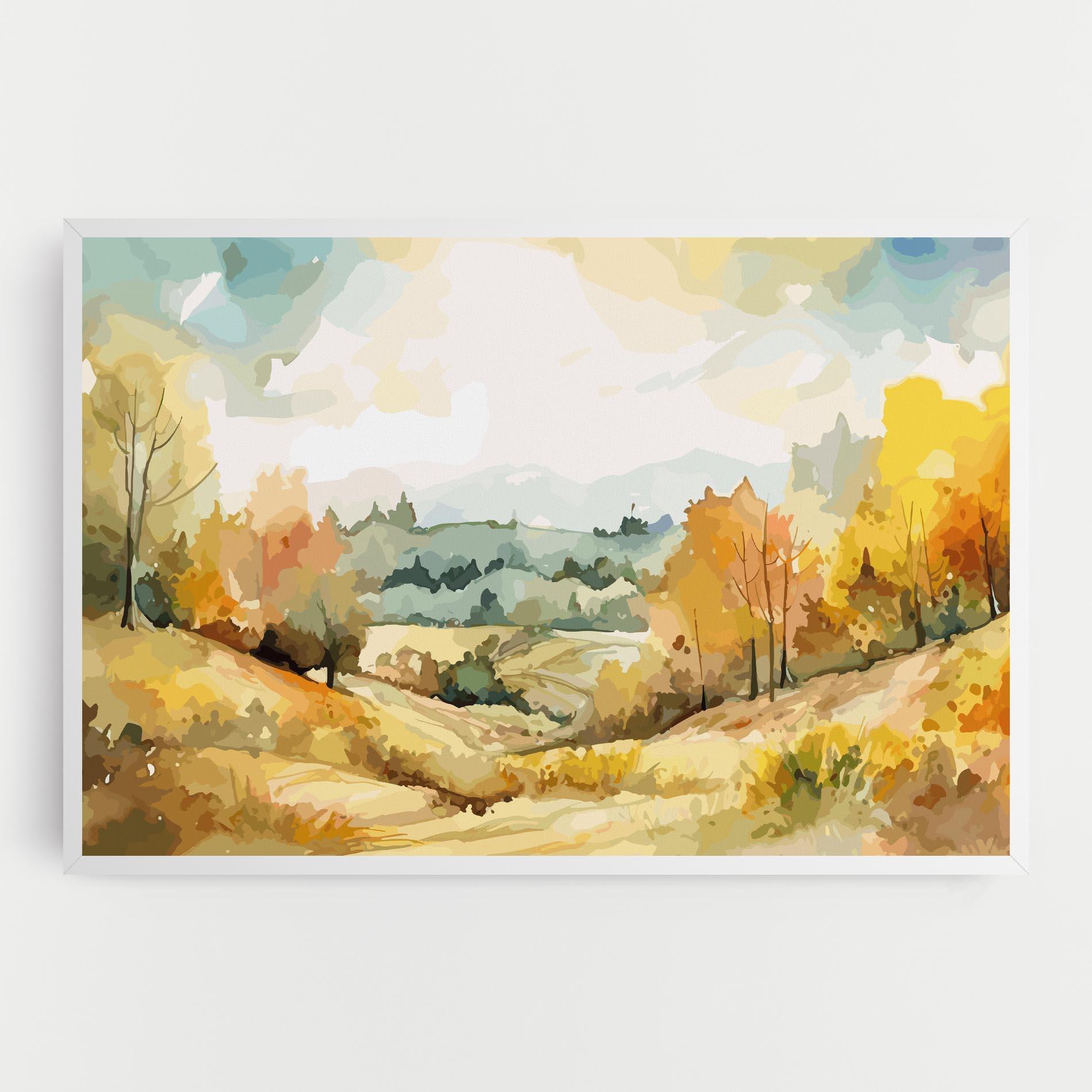 Картина на платно Green Yellow Autumn mockup 0