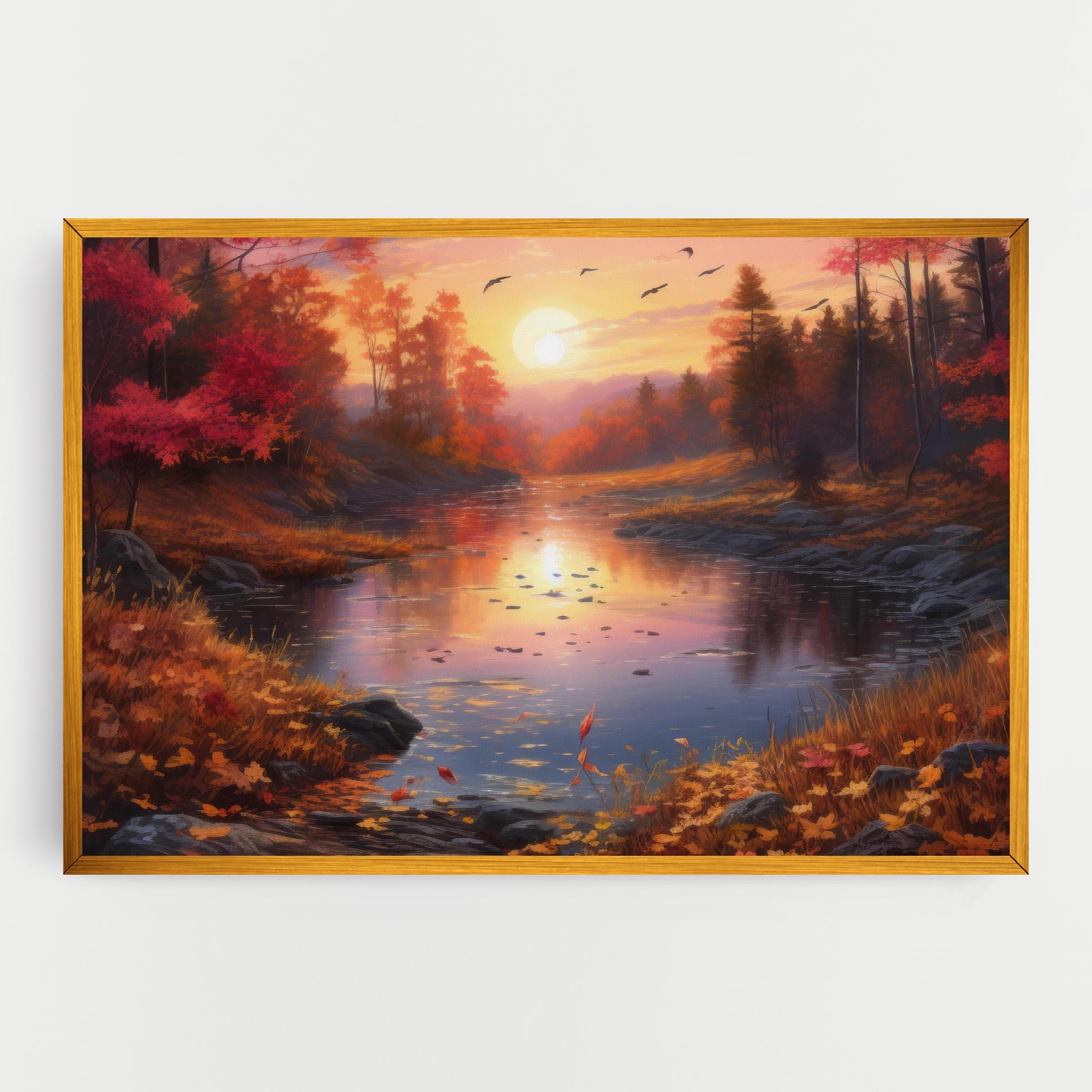Картина на платно Autumn Sunset mockup 0