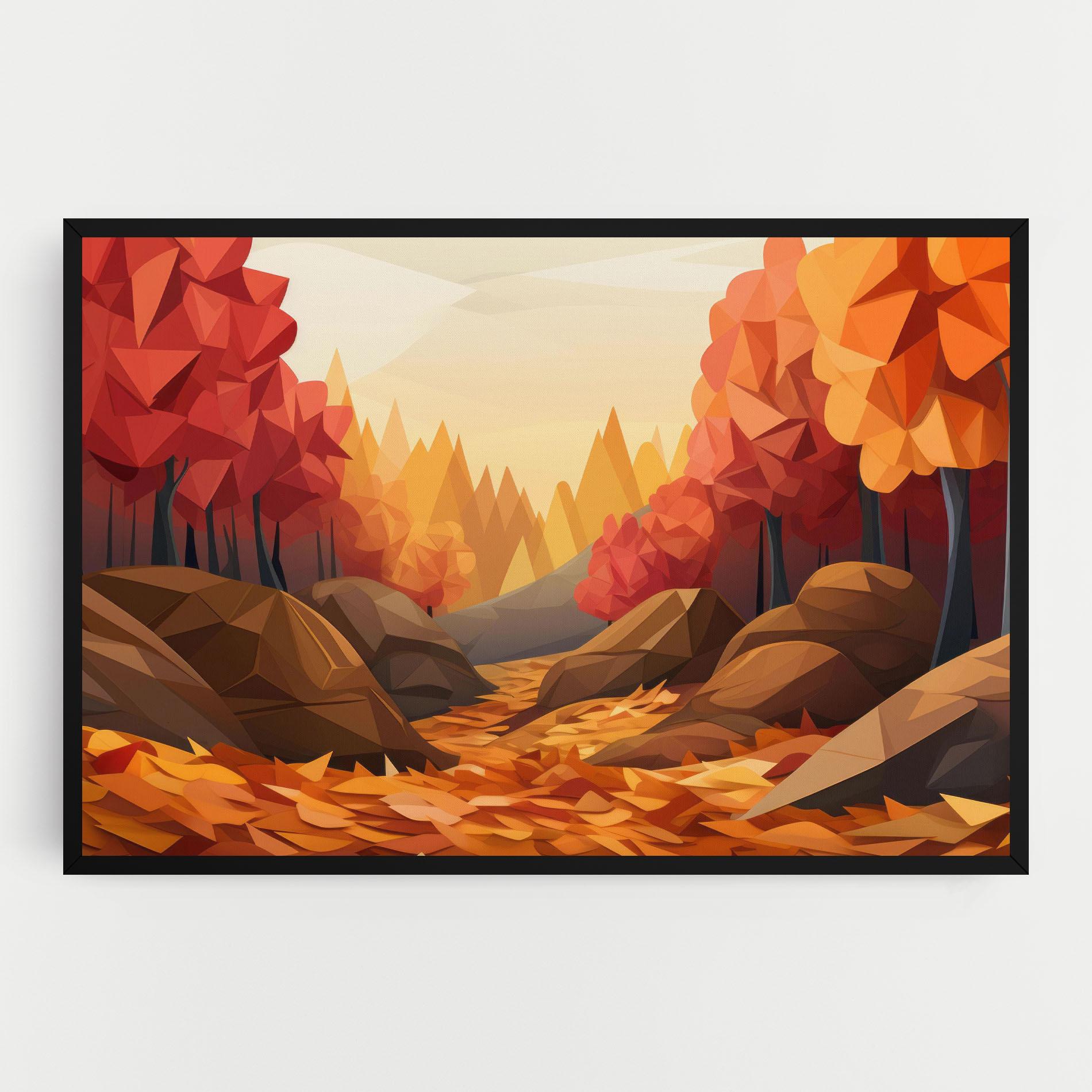 Картина на платно Autumn Orange Forest mockup 0