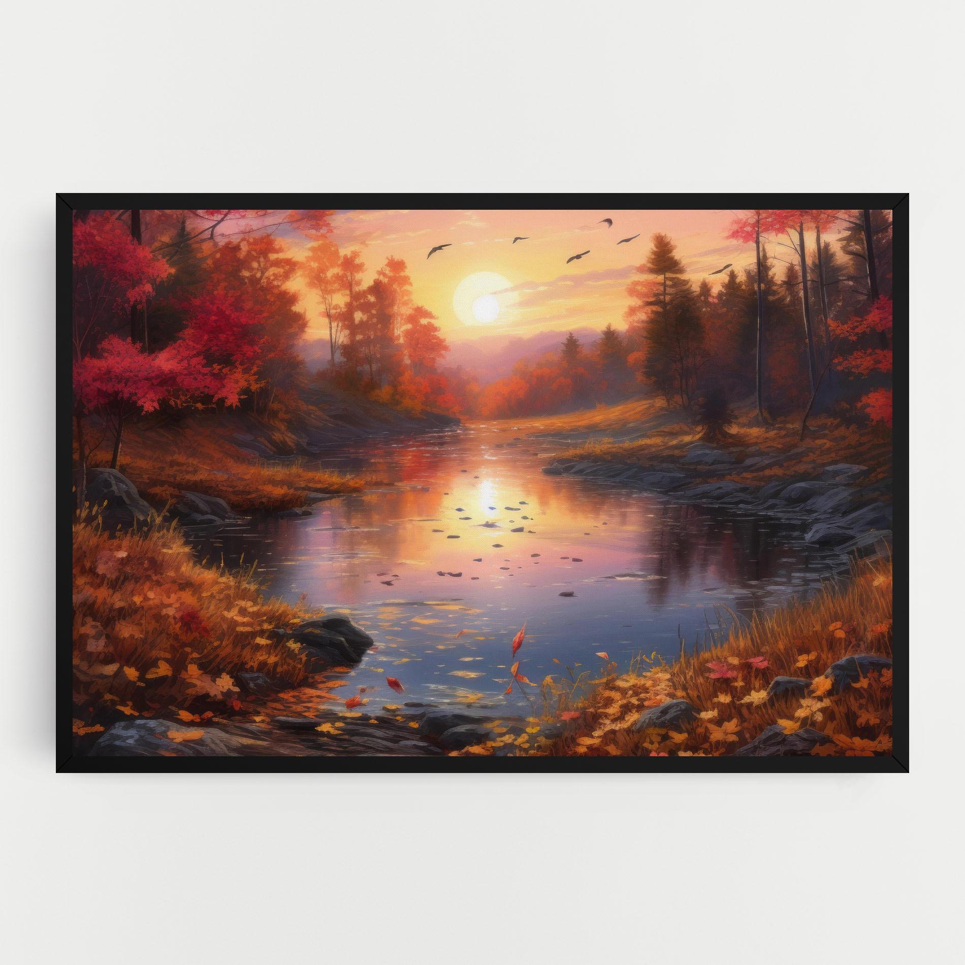 Картина на платно Autumn Sunset mockup 0