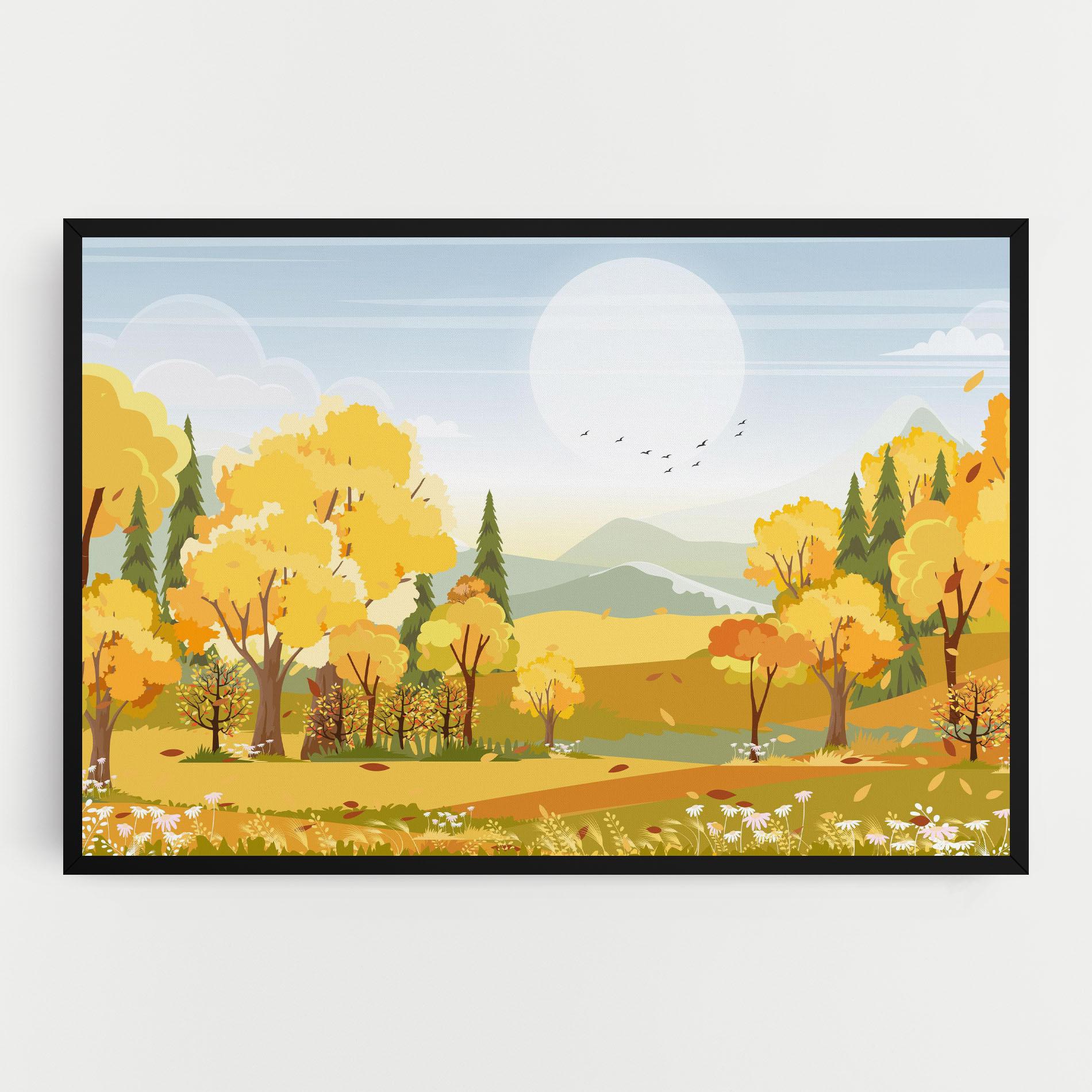 Картина на платно Autumn Yellow View mockup 0