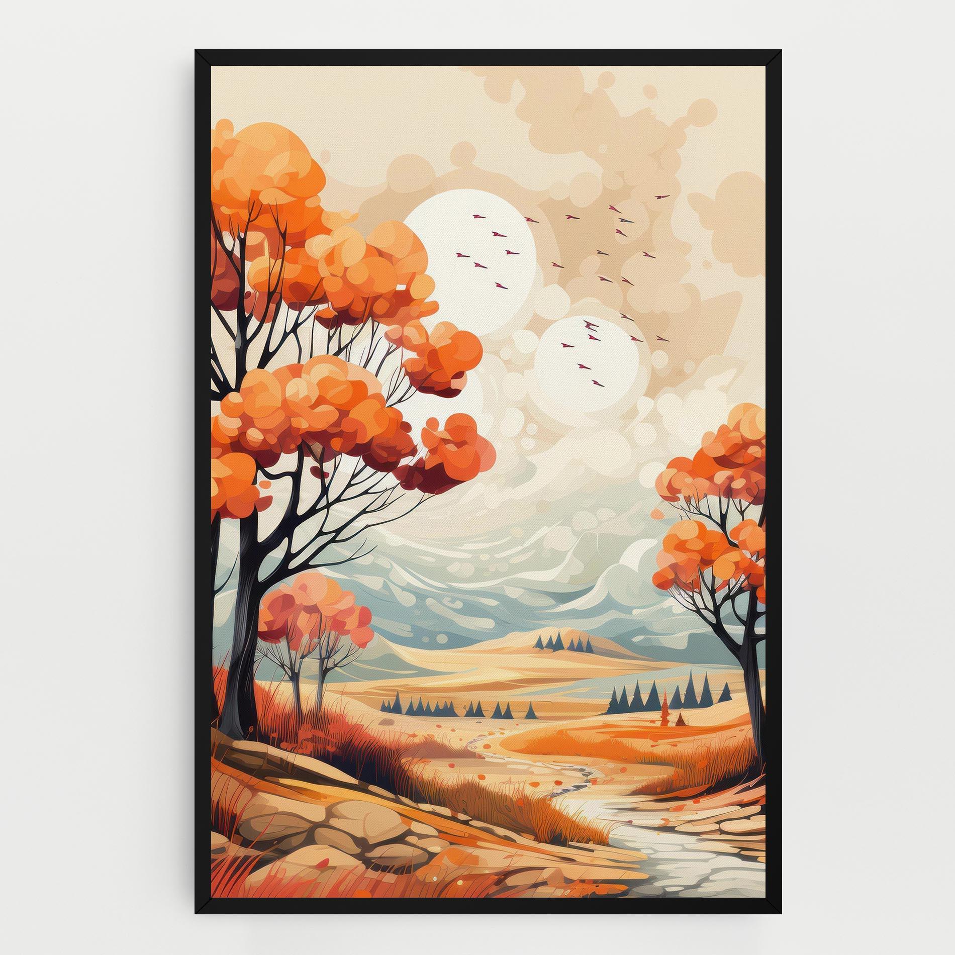 Картина на платно Autumn Tree Painting mockup 0