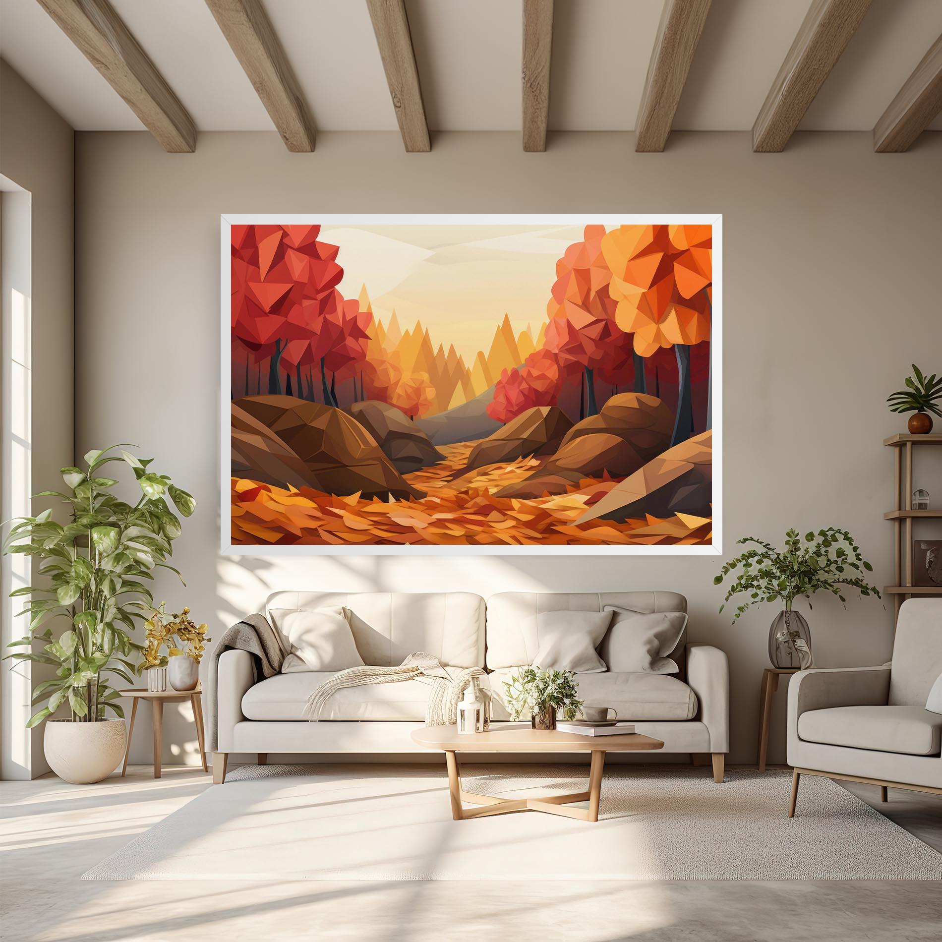 Картина на платно Autumn Orange Forest mockup 6