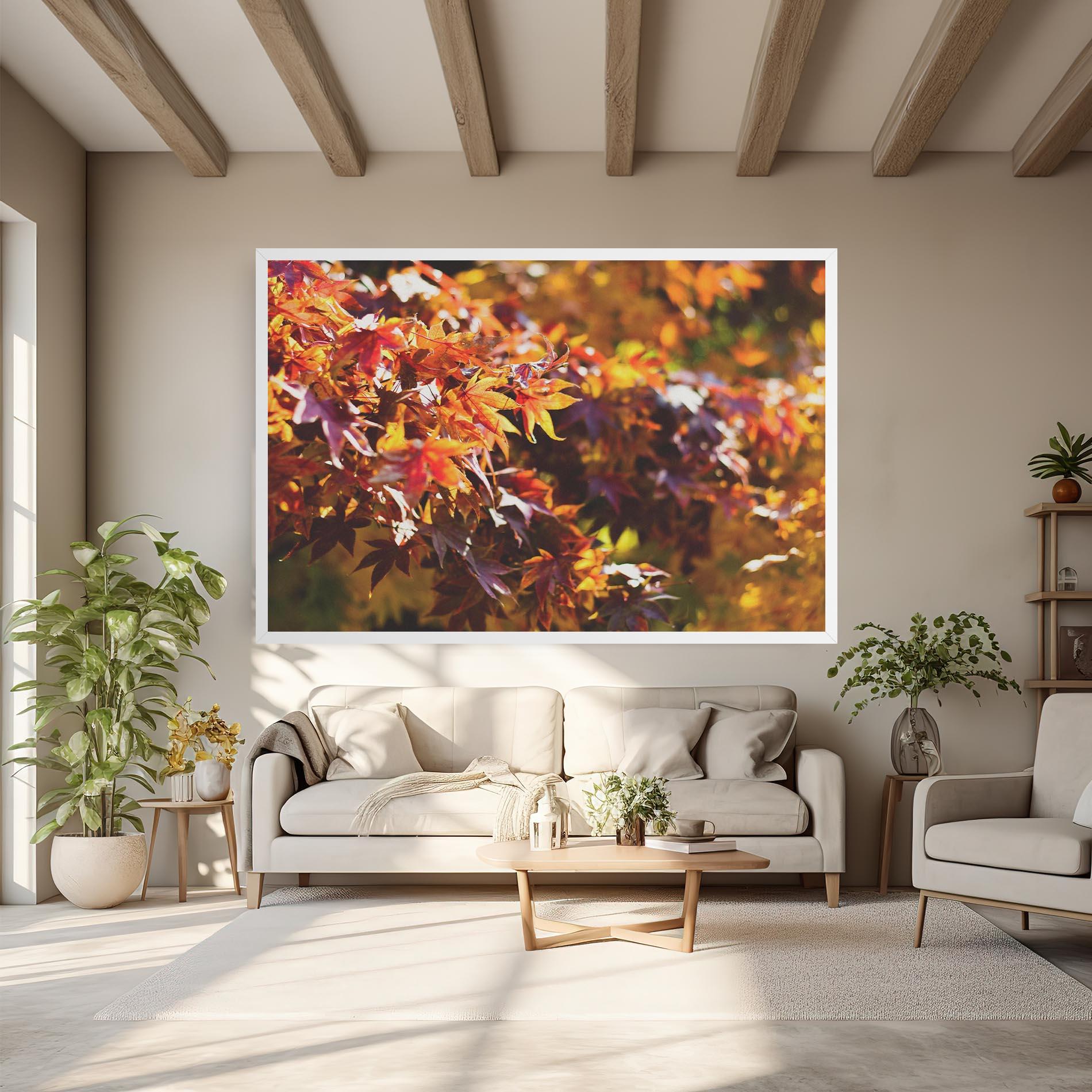 Картина на платно Dark Red Leaves mockup 6