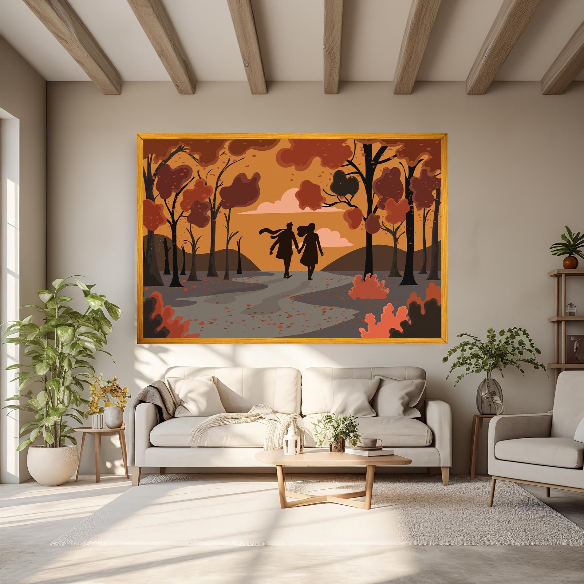 Картина на платно Autumn Couple mockup 6