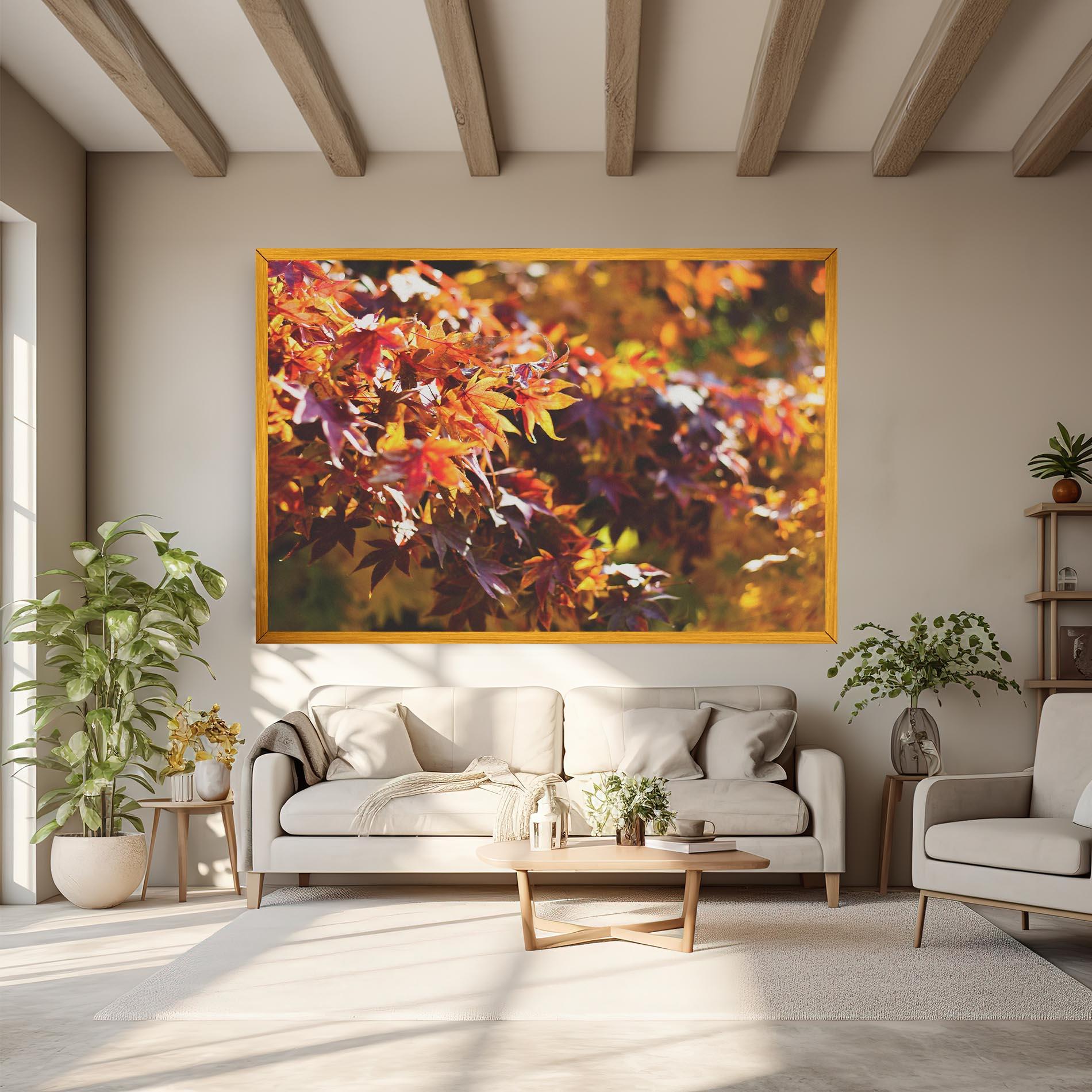 Картина на платно Dark Red Leaves mockup 6