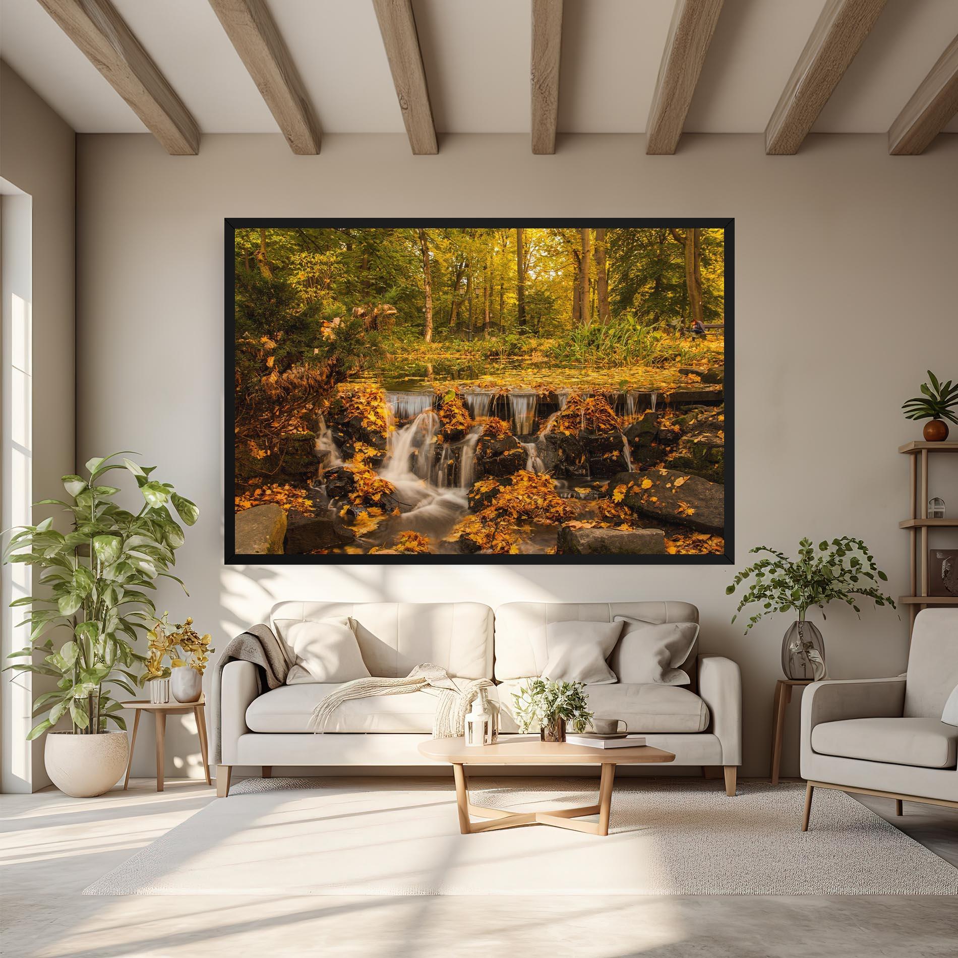 Картина на платно Autumn Waterfall mockup 6