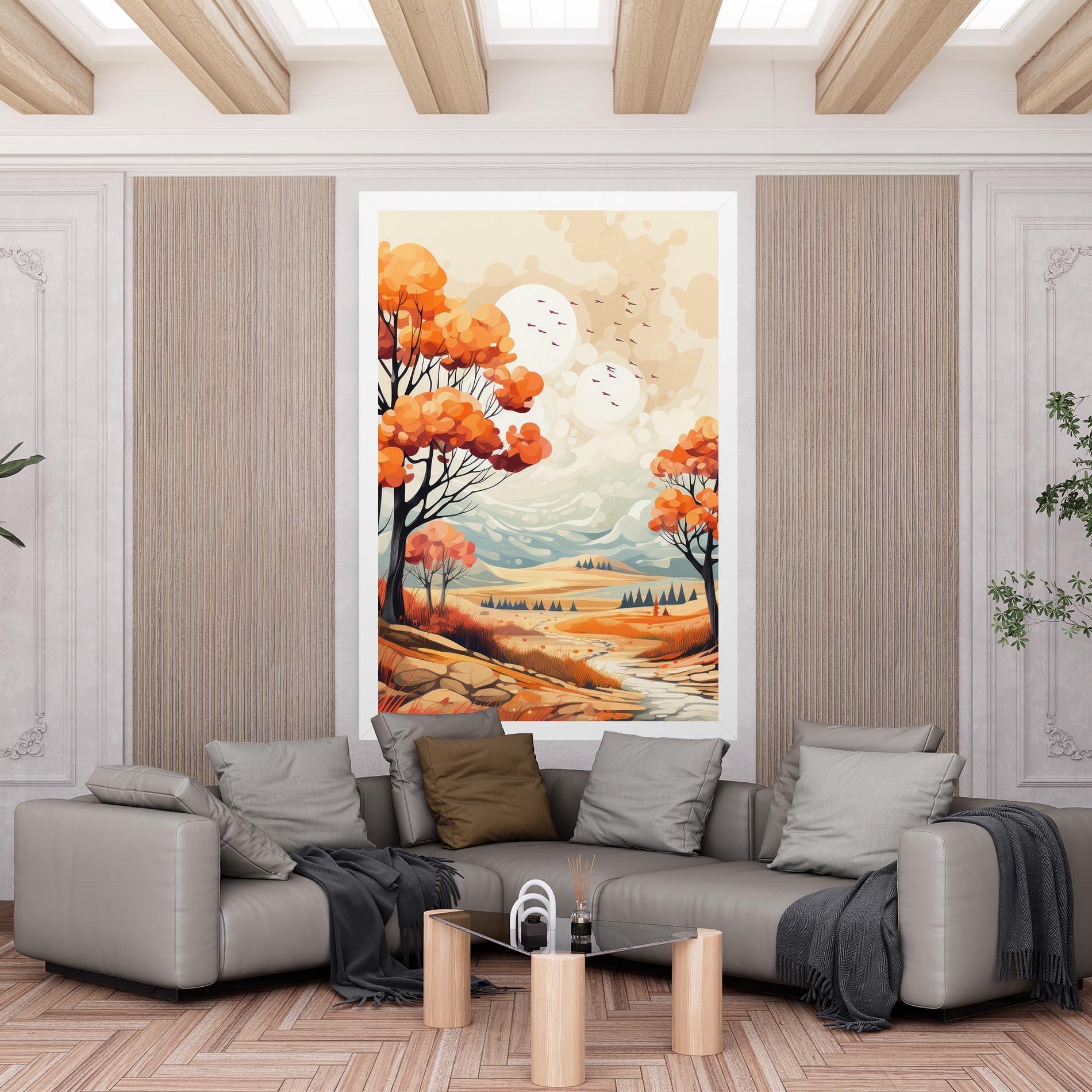 Картина на платно Autumn Tree Painting mockup 6