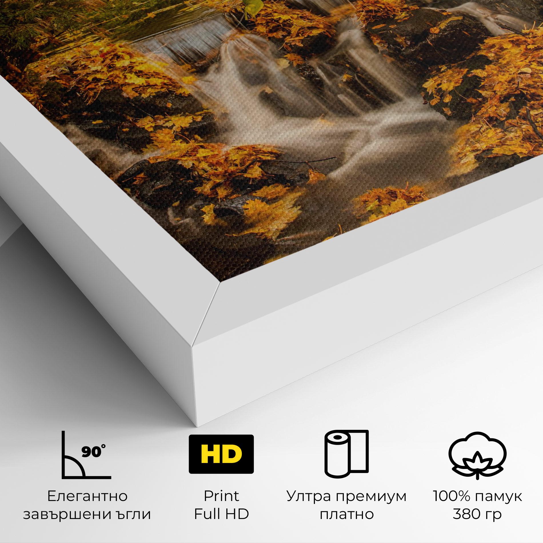 Картина на платно Autumn Waterfall mockup 4