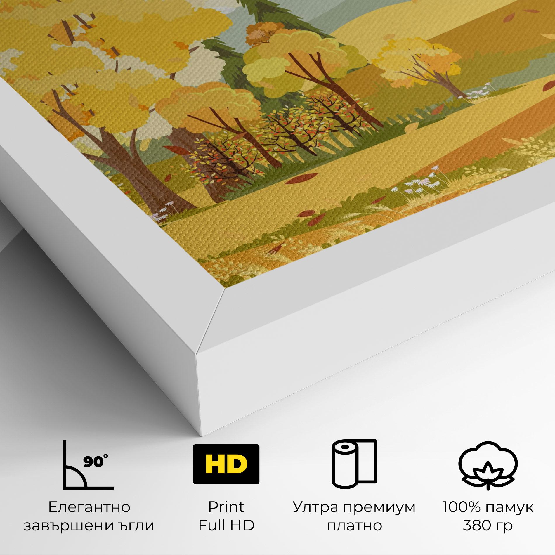 Картина на платно Autumn Yellow View mockup 4