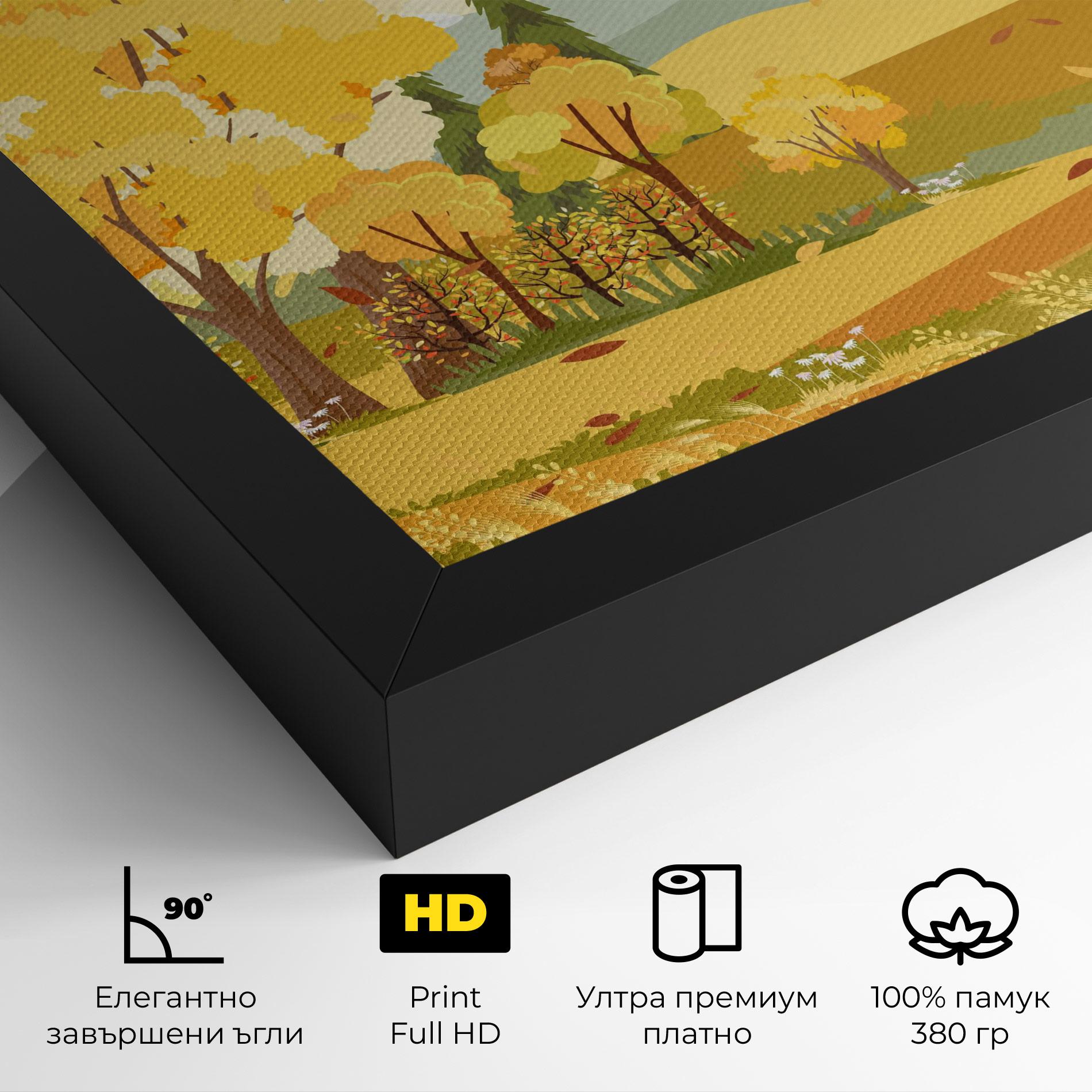 Картина на платно Autumn Yellow View mockup 4