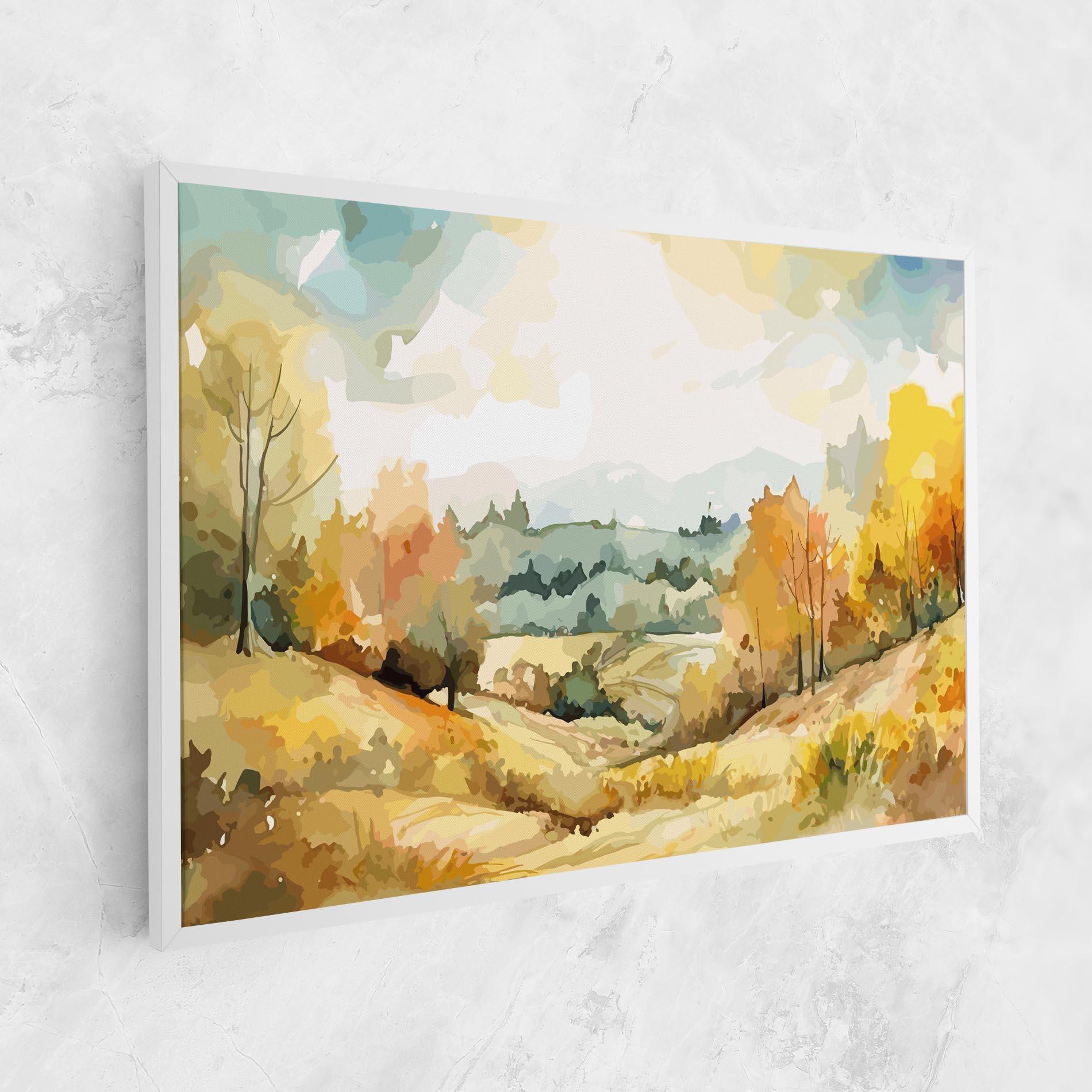 Картина на платно Green Yellow Autumn mockup 1