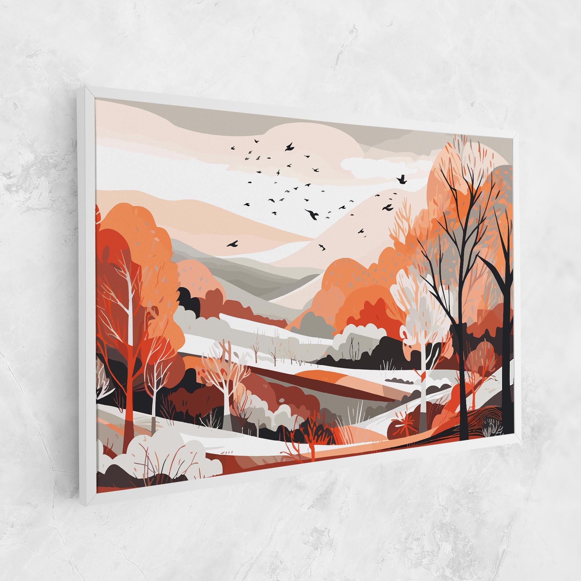 Картина на платно Grey Orange Autumn mockup 1
