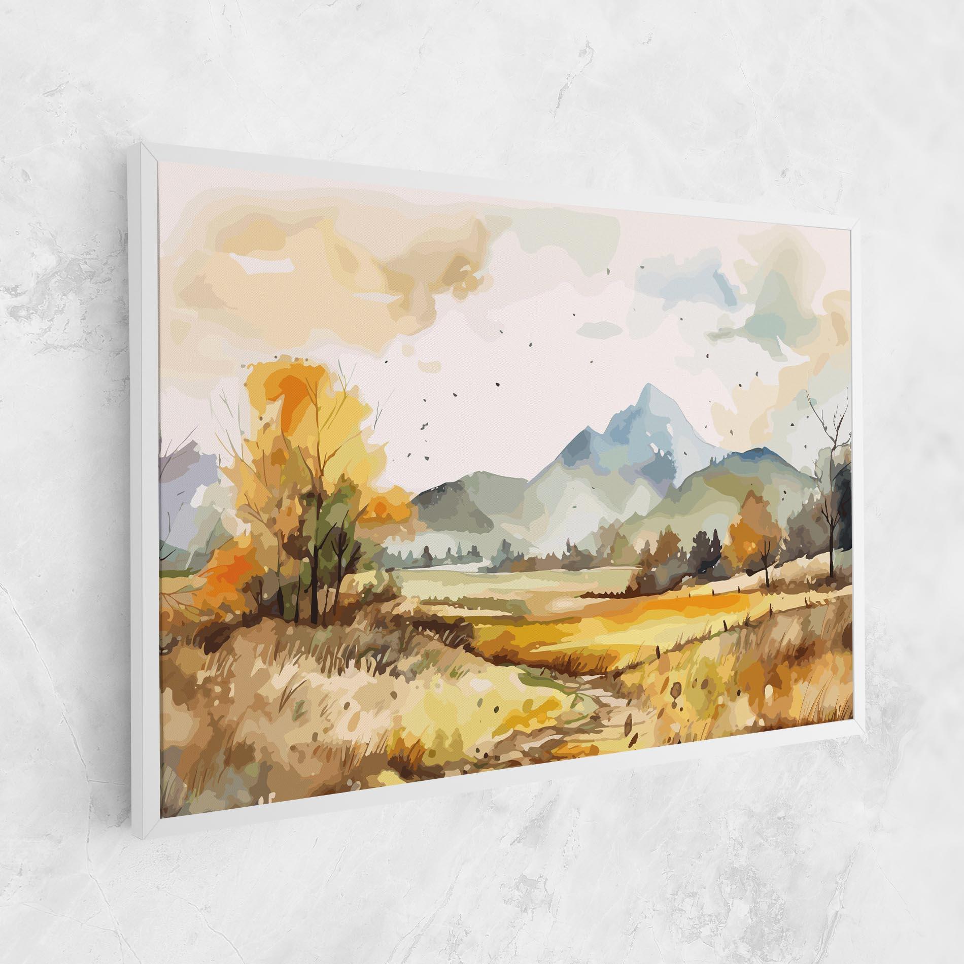 Картина на платно Yellow Blue Autumn mockup 1