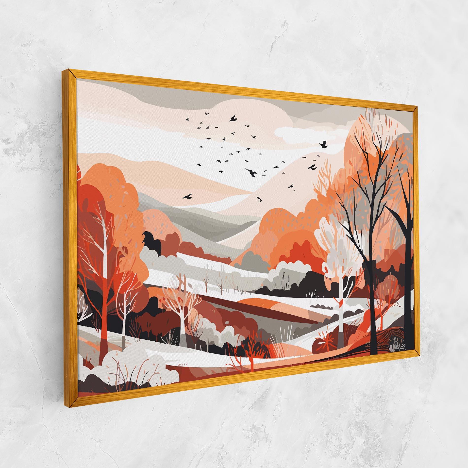 Картина на платно Grey Orange Autumn mockup 1