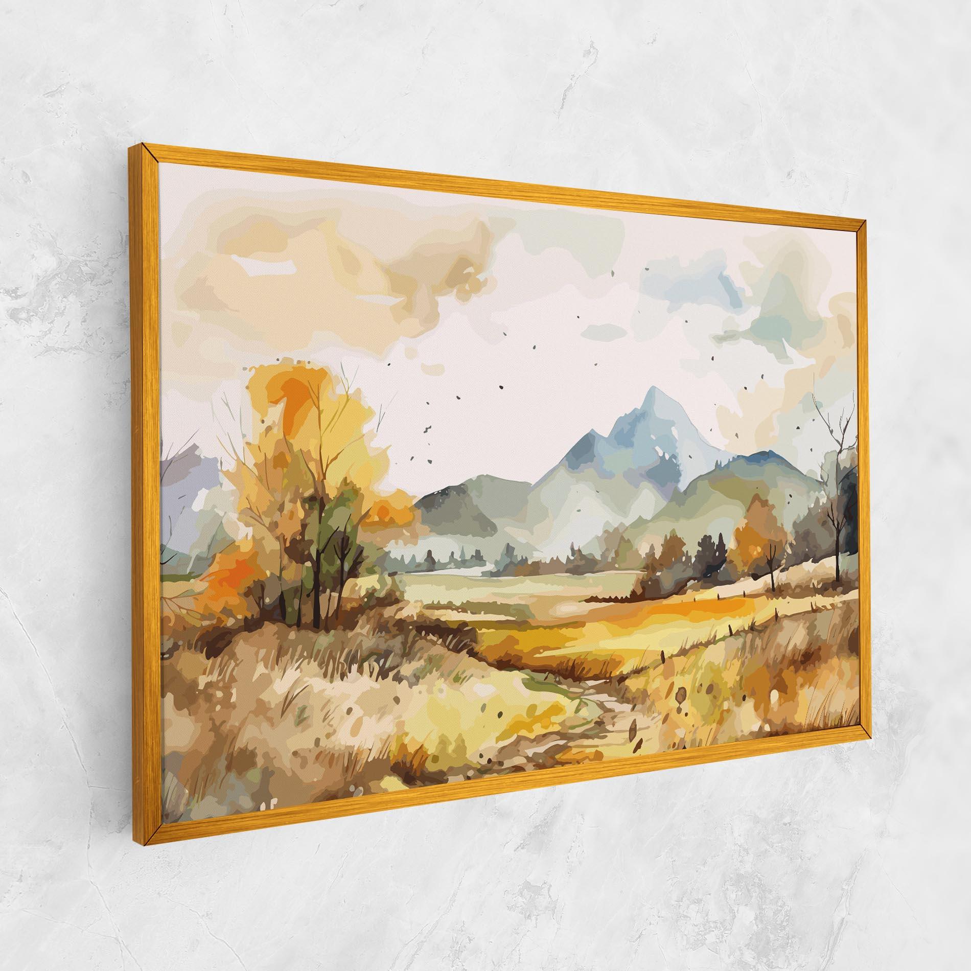 Картина на платно Yellow Blue Autumn mockup 1