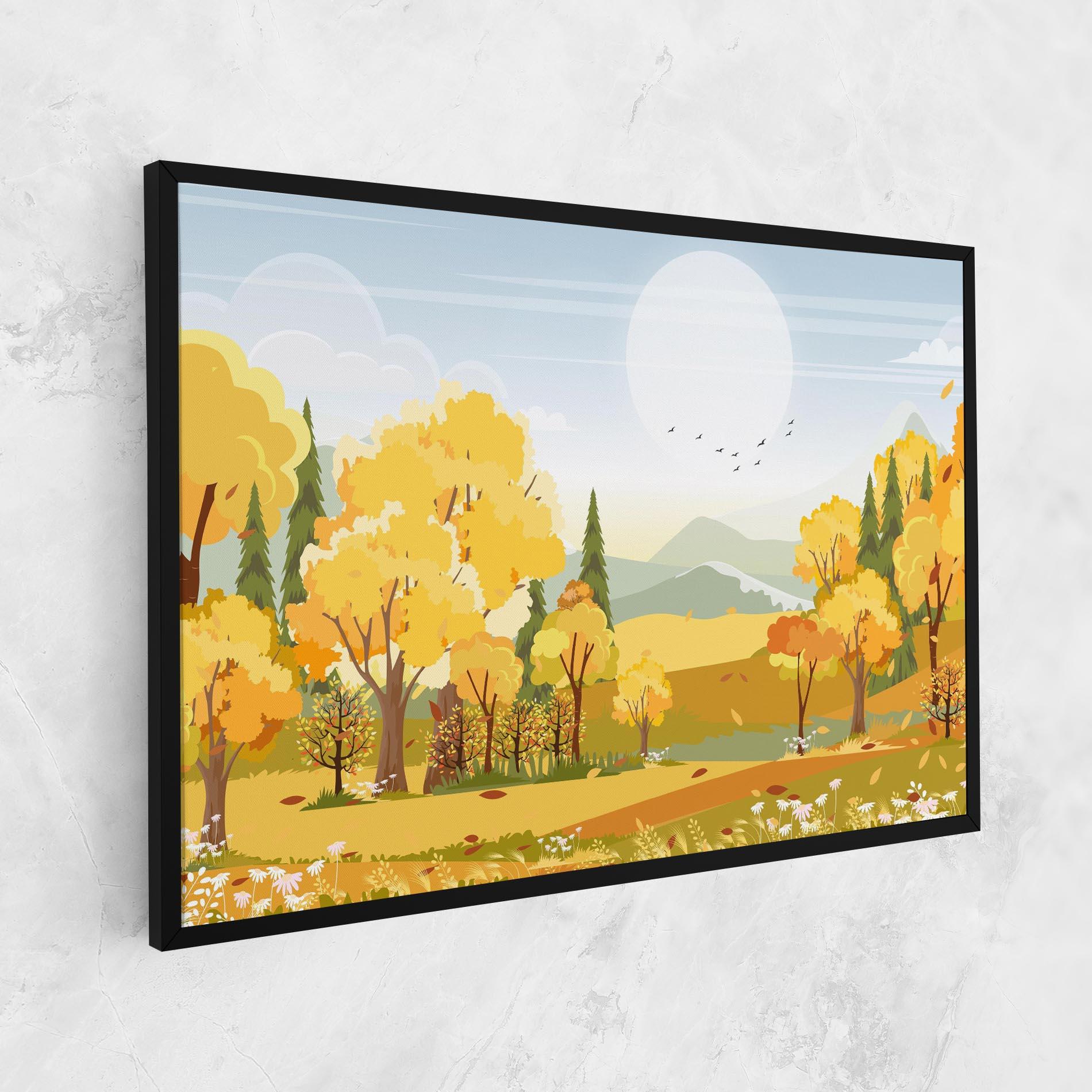 Картина на платно Autumn Yellow View mockup 1