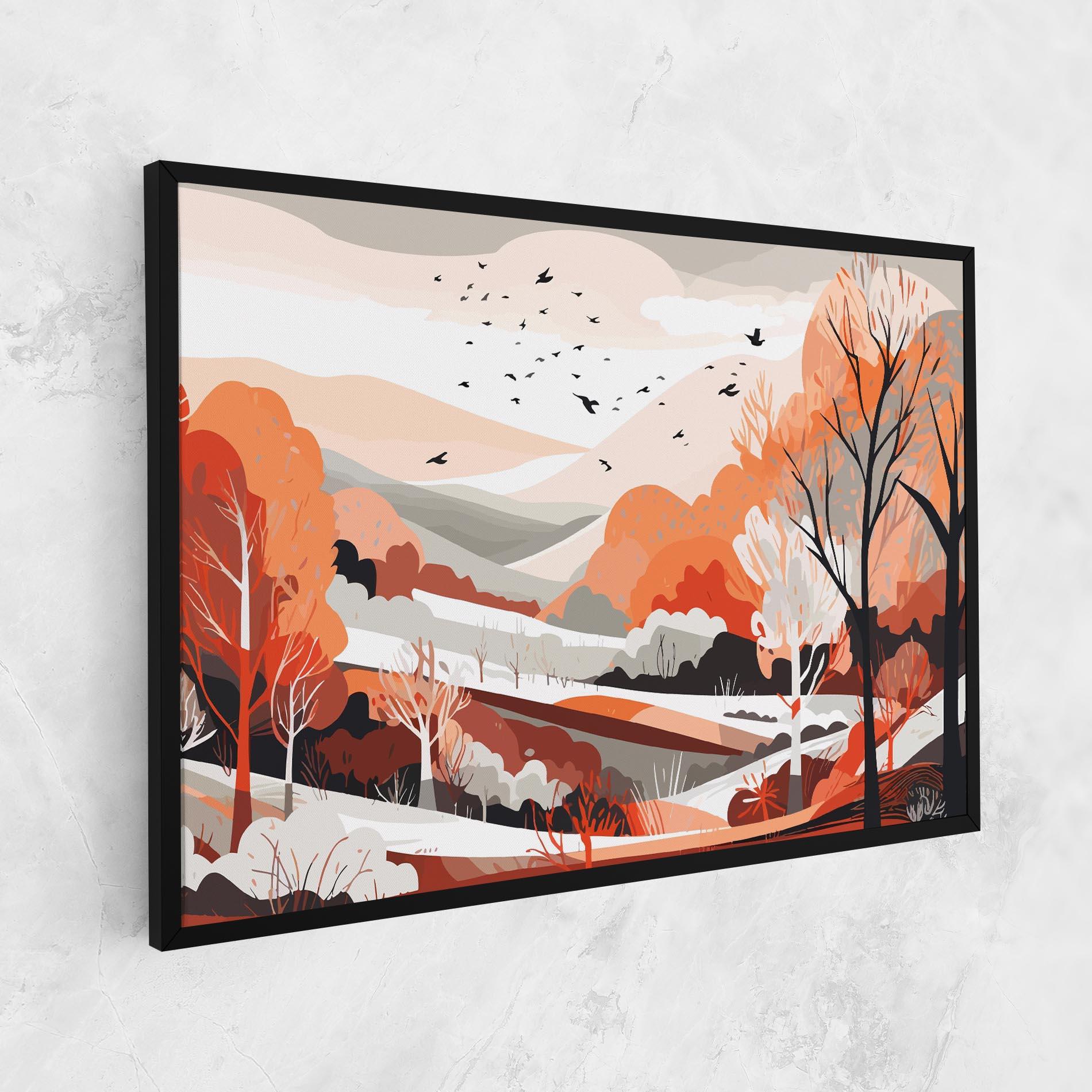 Картина на платно Grey Orange Autumn mockup 1