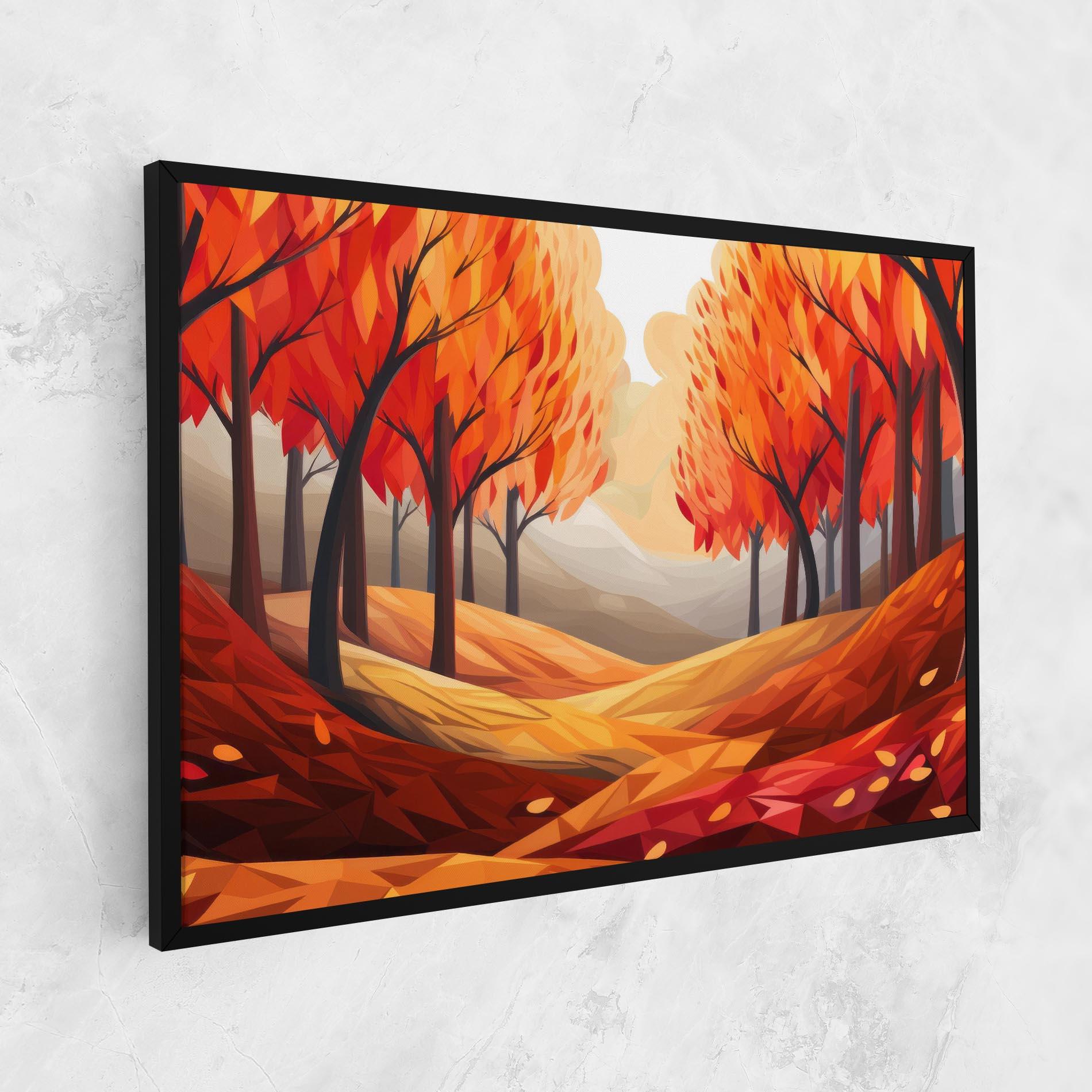 Картина на платно Red Trees Art mockup 1