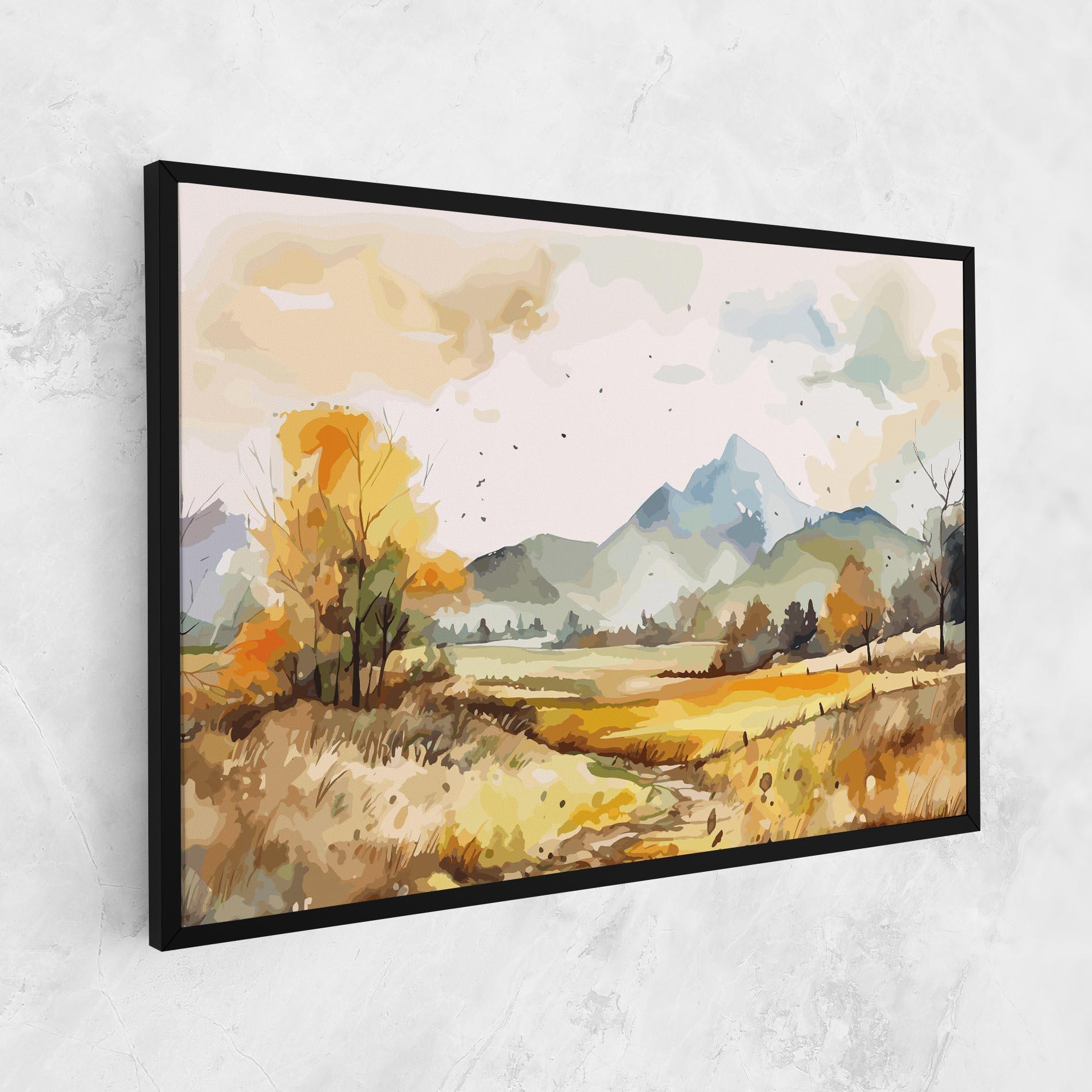 Картина на платно Yellow Blue Autumn mockup 1