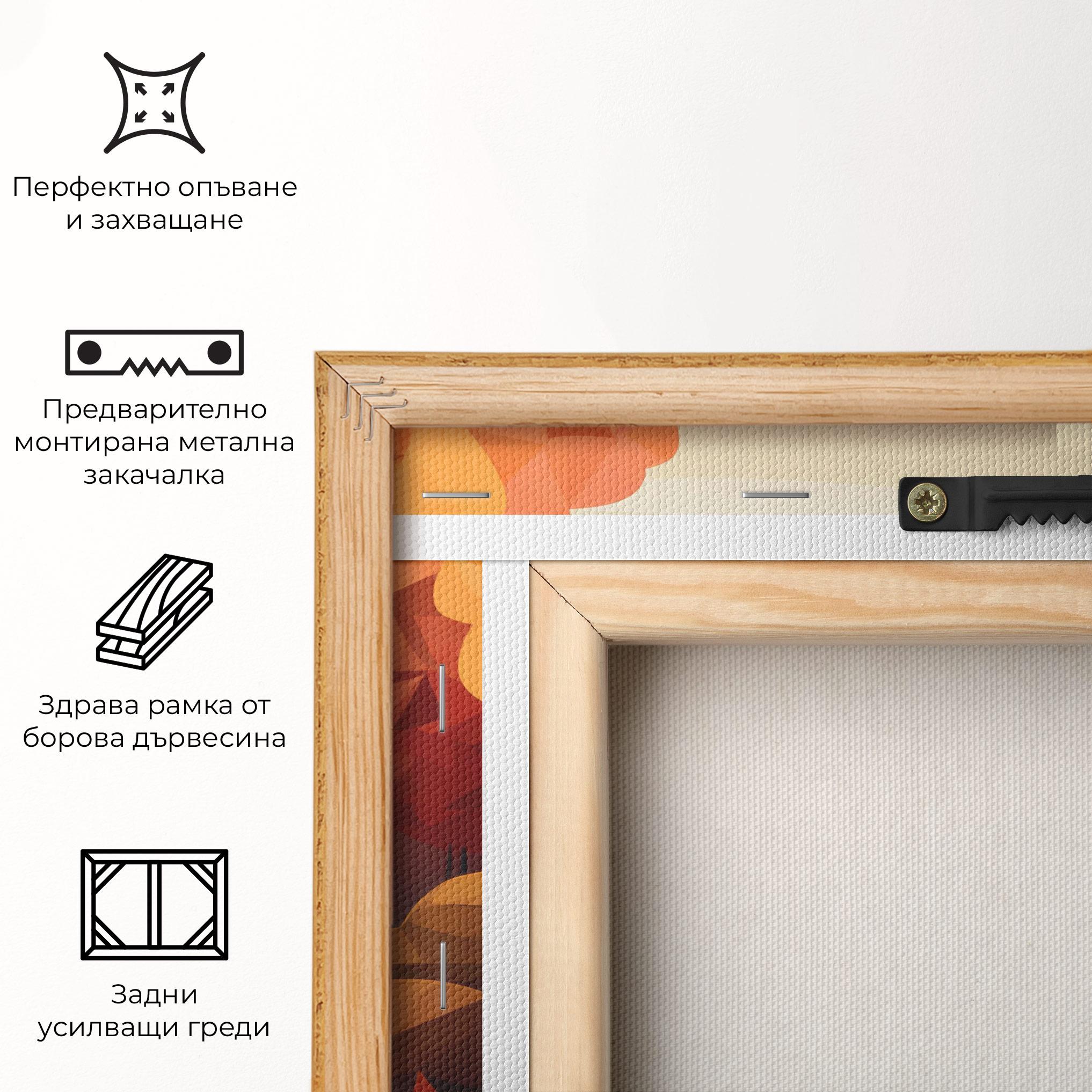 Картина на платно Autumn Orange Forest mockup 5