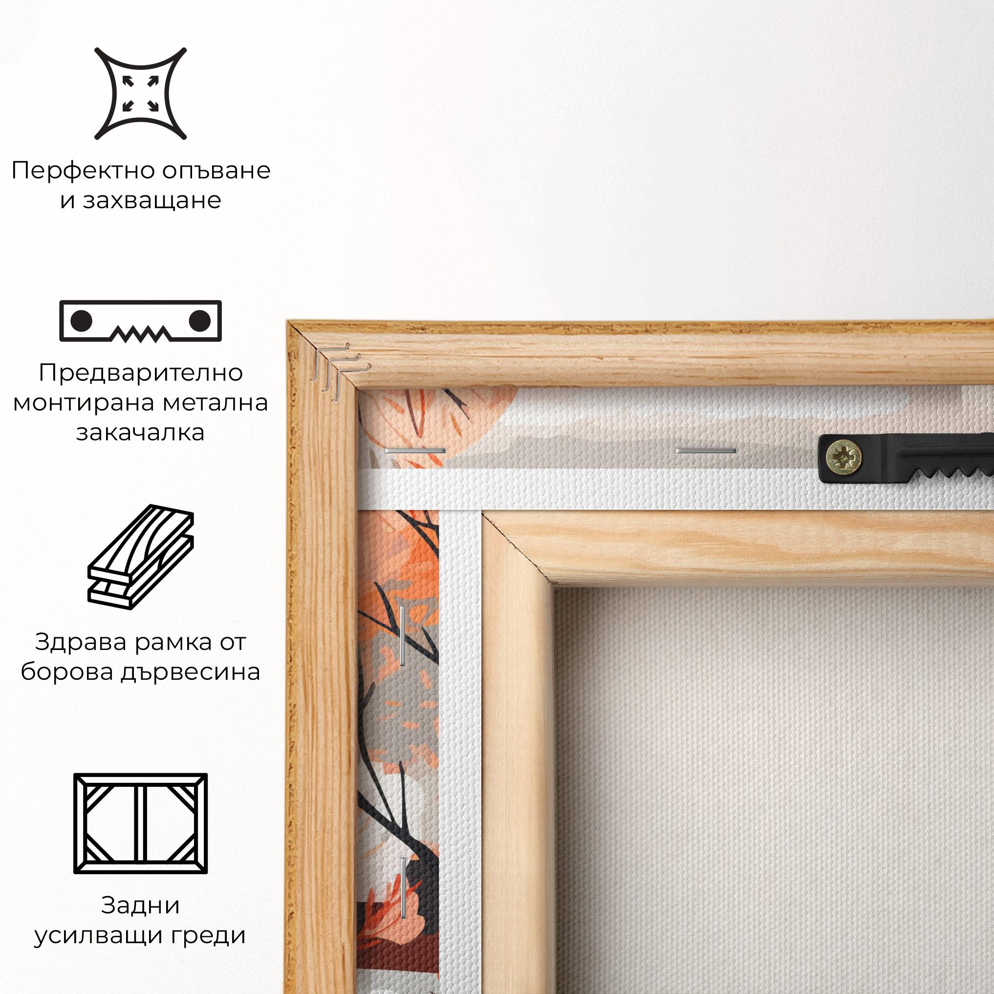 Картина на платно Grey Orange Autumn mockup 5