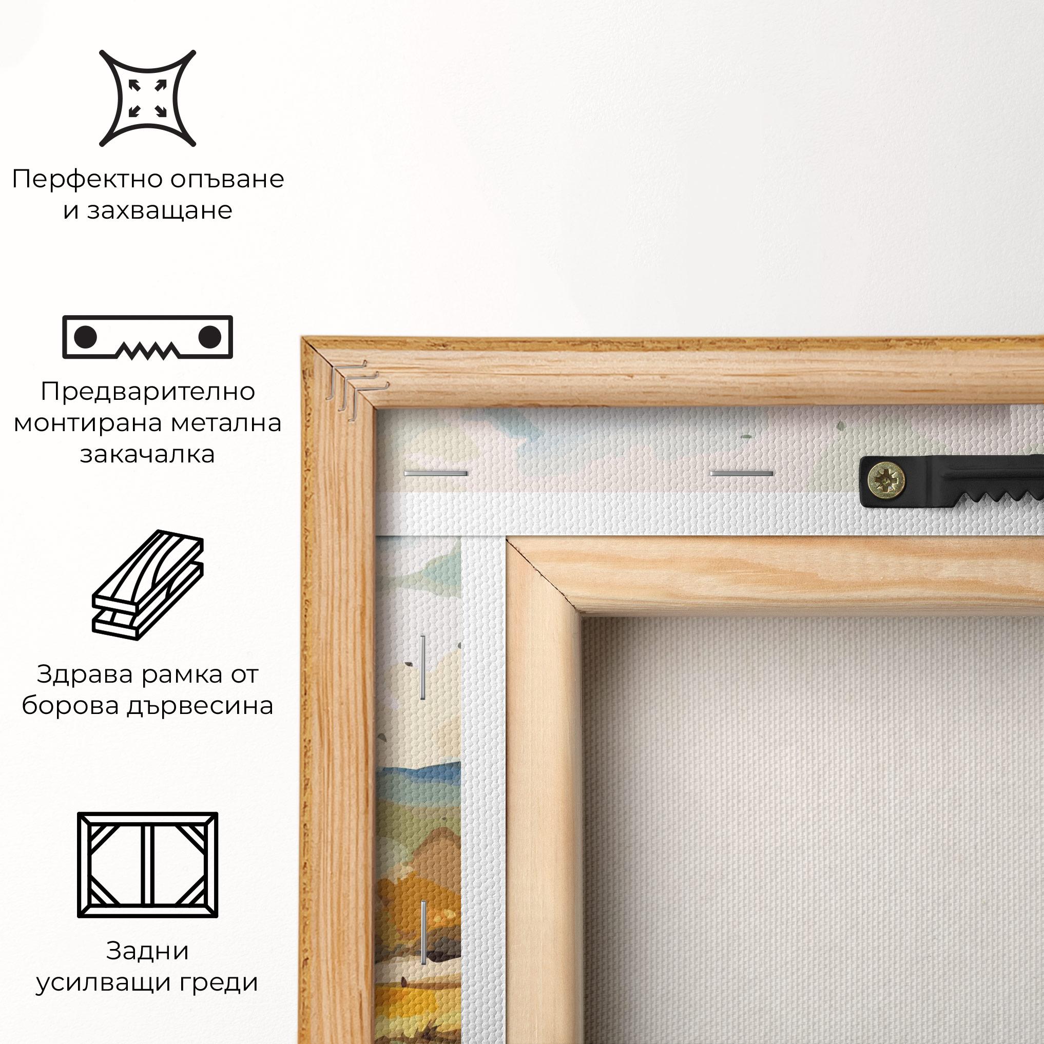 Картина на платно Yellow Blue Autumn mockup 5