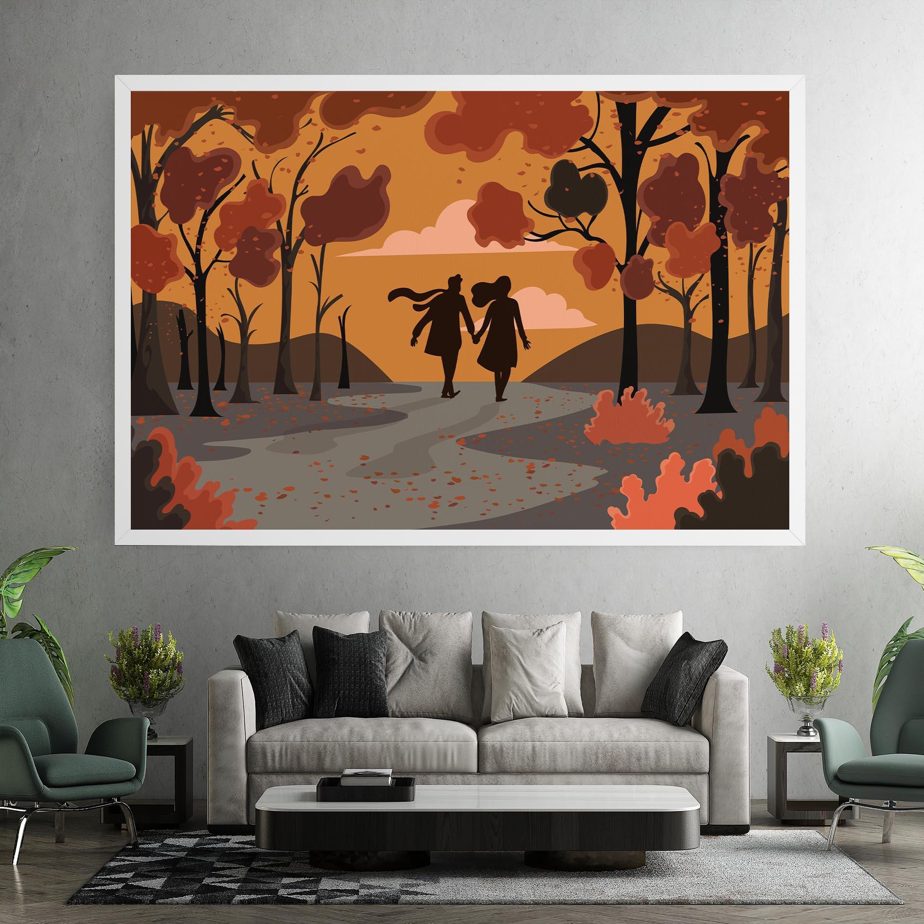 Картина на платно Autumn Couple mockup 7