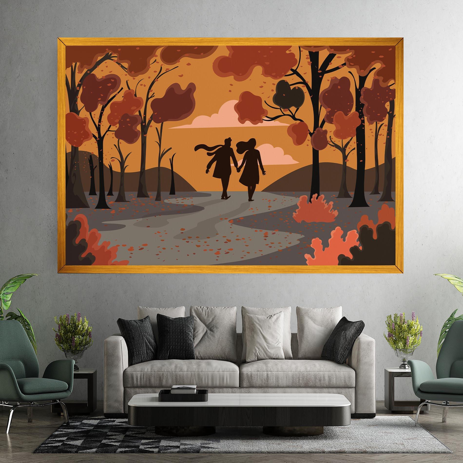 Картина на платно Autumn Couple mockup 7