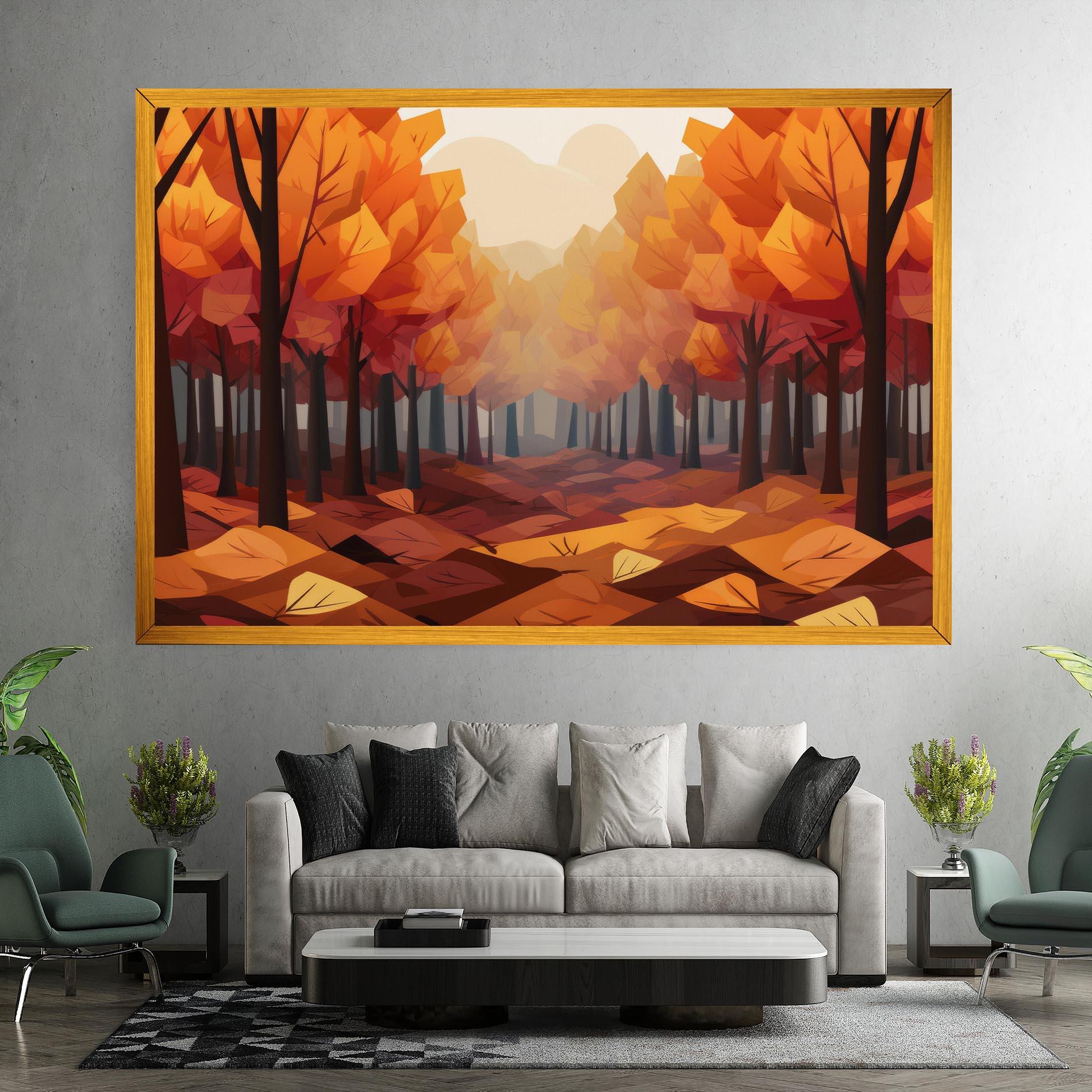 Картина на платно Autumn Forest View mockup 7