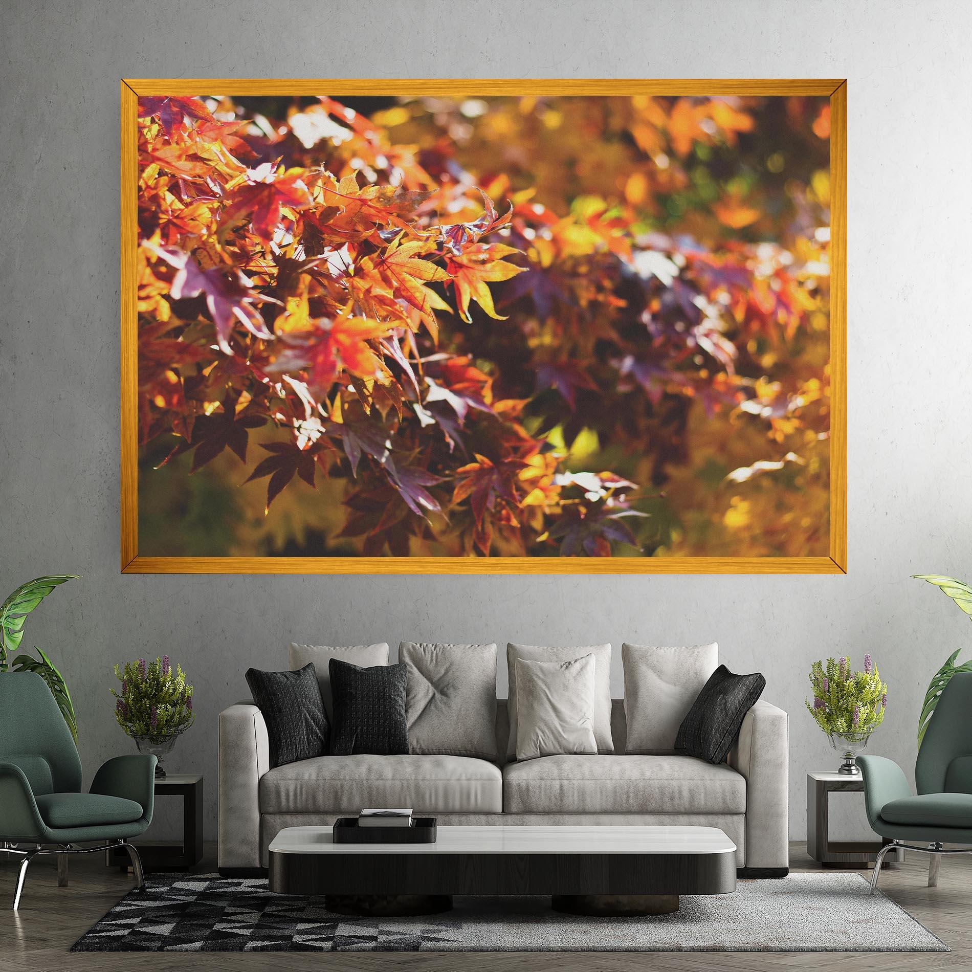 Картина на платно Dark Red Leaves mockup 7