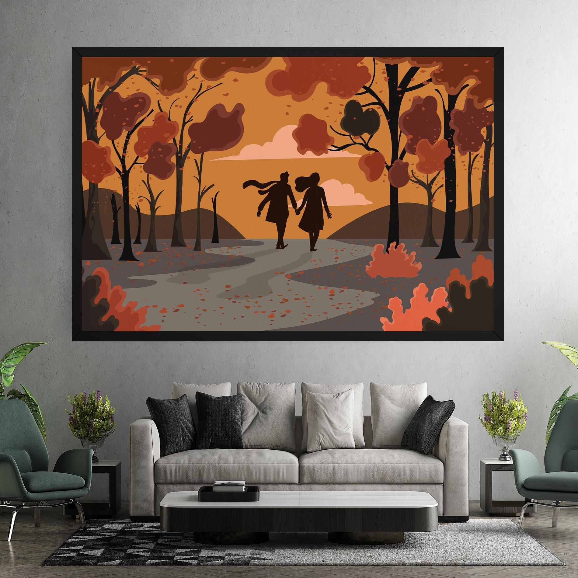 Картина на платно Autumn Couple mockup 7