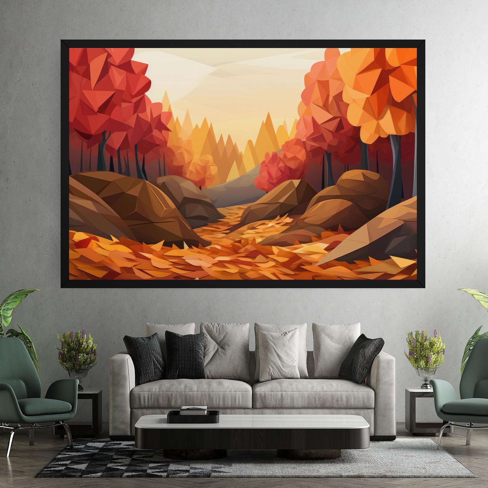 Картина на платно Autumn Orange Forest mockup 7