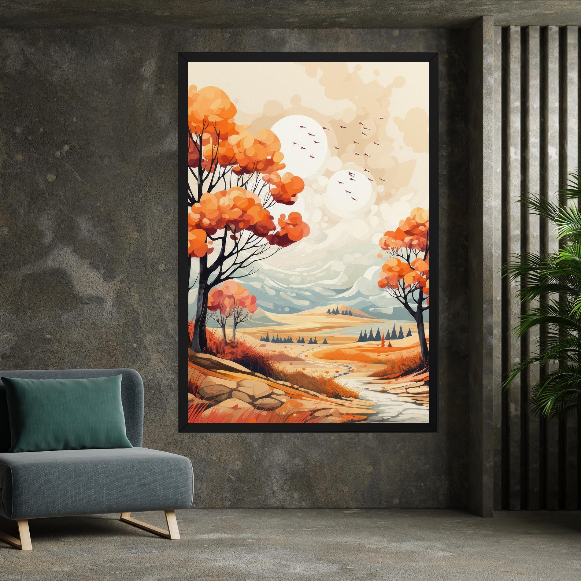 Картина на платно Autumn Tree Painting mockup 7
