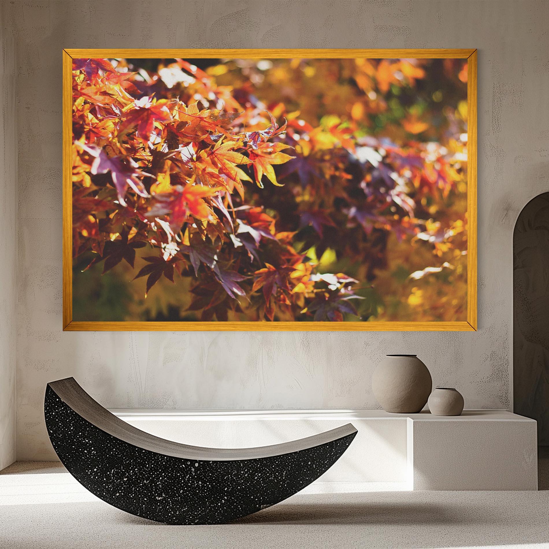 Картина на платно Dark Red Leaves mockup 8